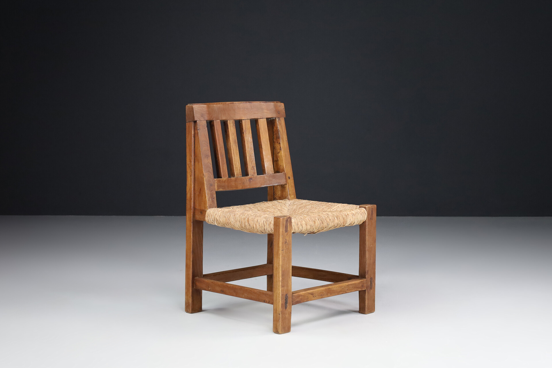 Mid century modern PINE AND WICKER CHAIRS FRANCE 1950S Mid-20th century