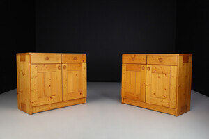 Mid century modern Pine cabinet or cupboard by Charlotte Perriand for Les Arcs, France 1960s Mid-20th century