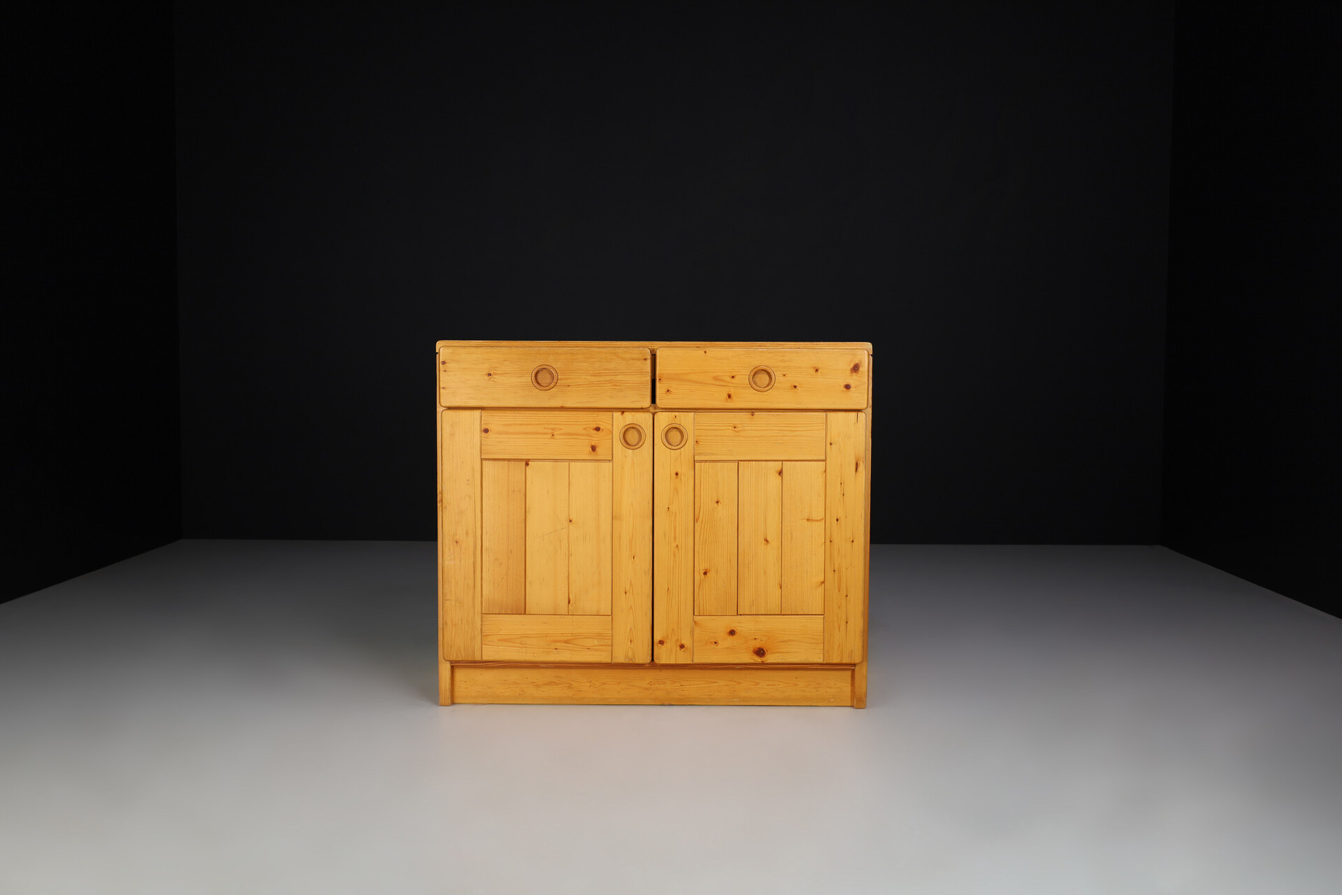 Mid century modern Pine cabinet or cupboard by Charlotte Perriand for Les Arcs, France 1960s Mid-20th century