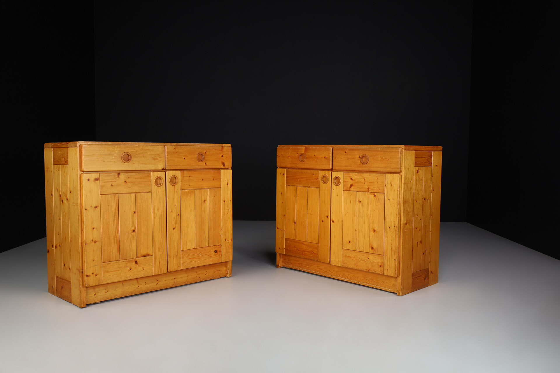 Mid century modern Pine cabinet or cupboard by Charlotte Perriand for Les Arcs, France 1960s Mid-20th century