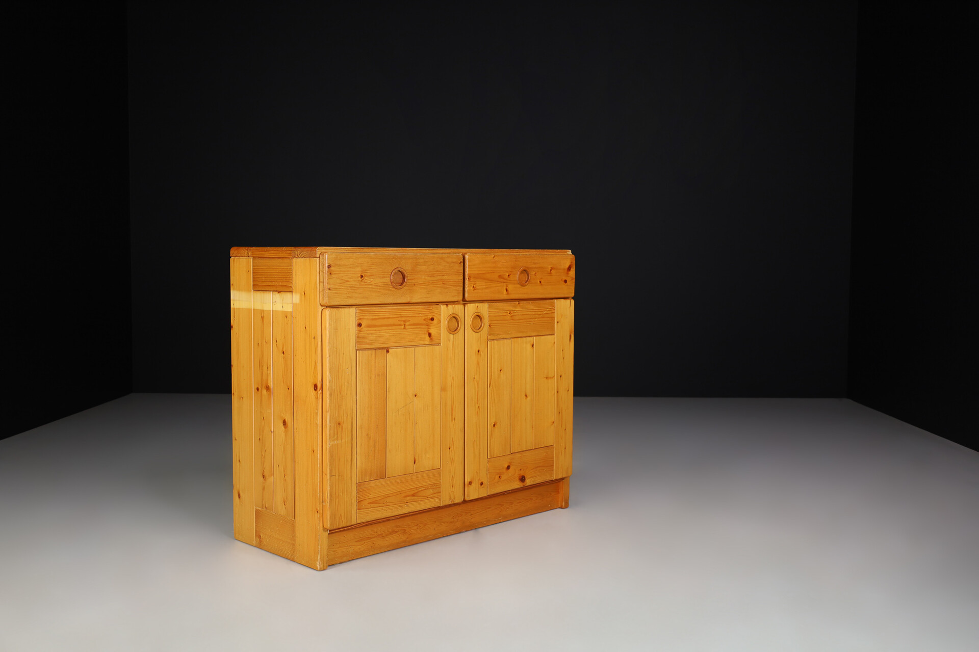 Mid century modern Pine cabinet or cupboard by Charlotte Perriand for Les Arcs, France 1960s Mid-20th century