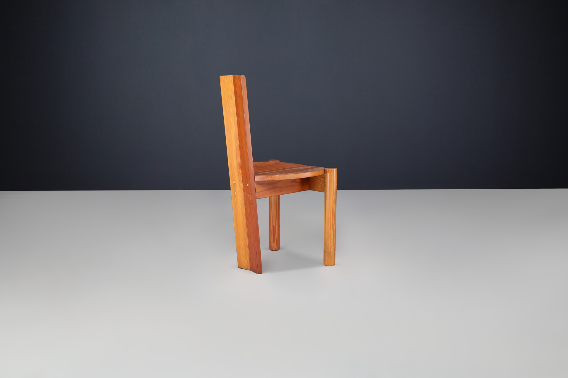 Mid century modern Pine Dining room chairs, Italy 1970s Late-20th century