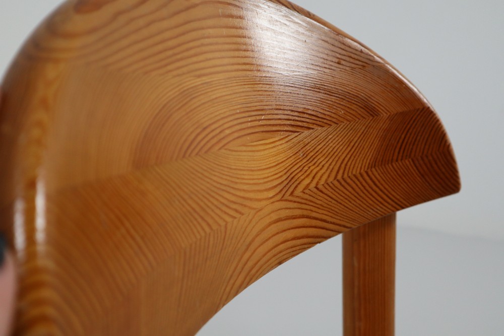 Mid century modern Pine Mid-Century Modern Set of Six Pine Danish Chairs by Rainer Daumiller, 1970s Mid-20th century