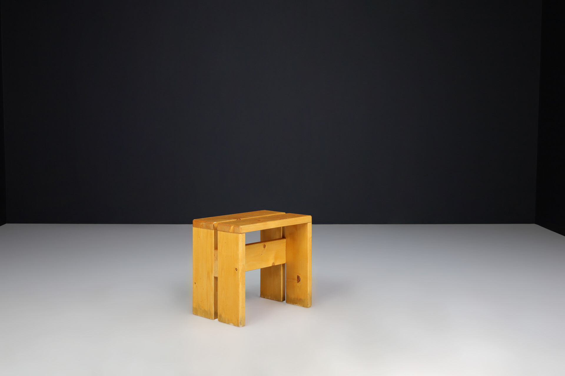 Mid century modern Pine Wood Charlotte Perriand Stools for Les Arcs, France, 1960s Mid-20th century