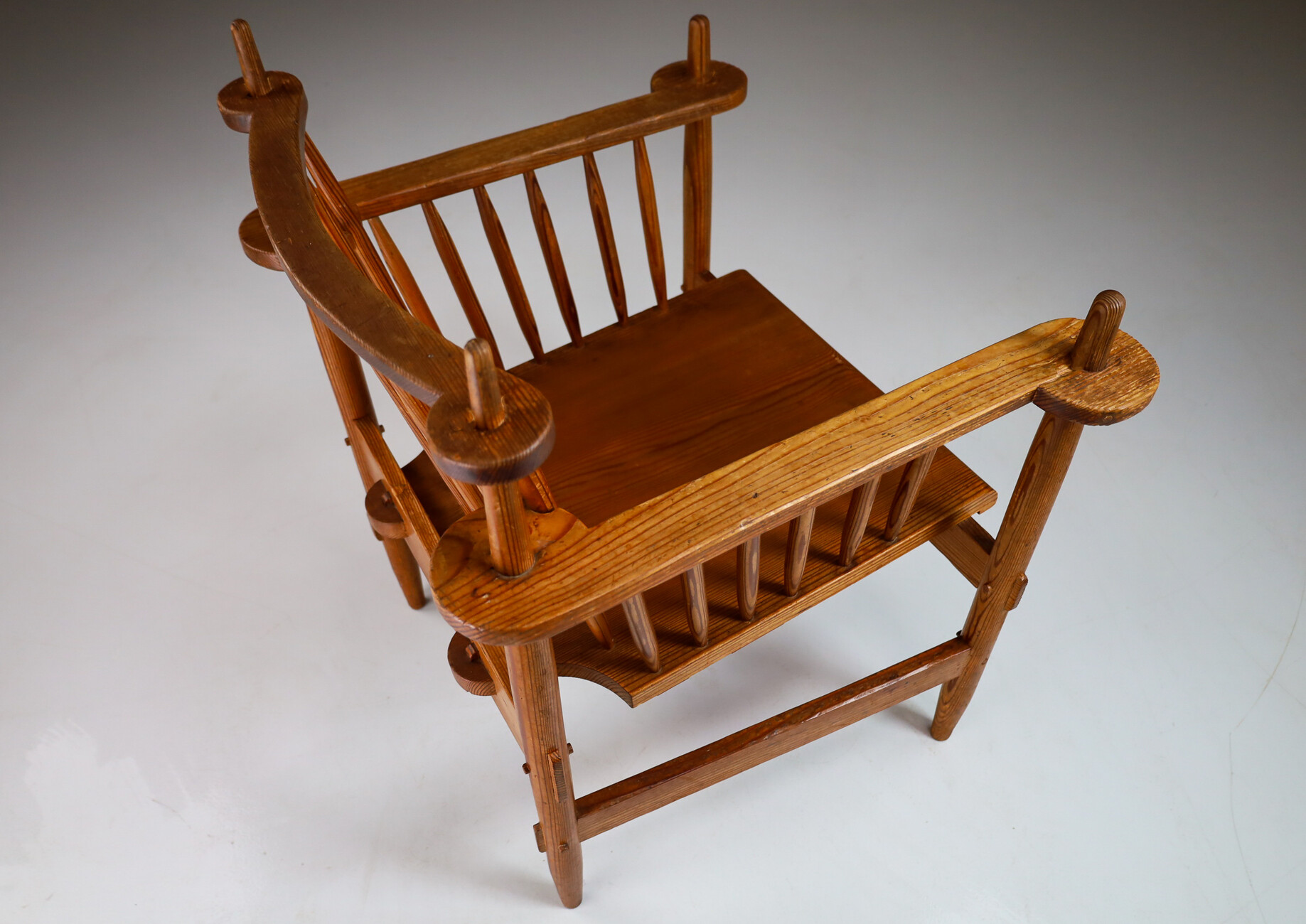 Mid century modern Primitive Pinewood Armchair, France 1950s Mid-20th century