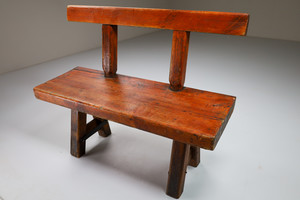 Mid century modern Primitive Pinewood Bench, France 1960s Mid-20th century