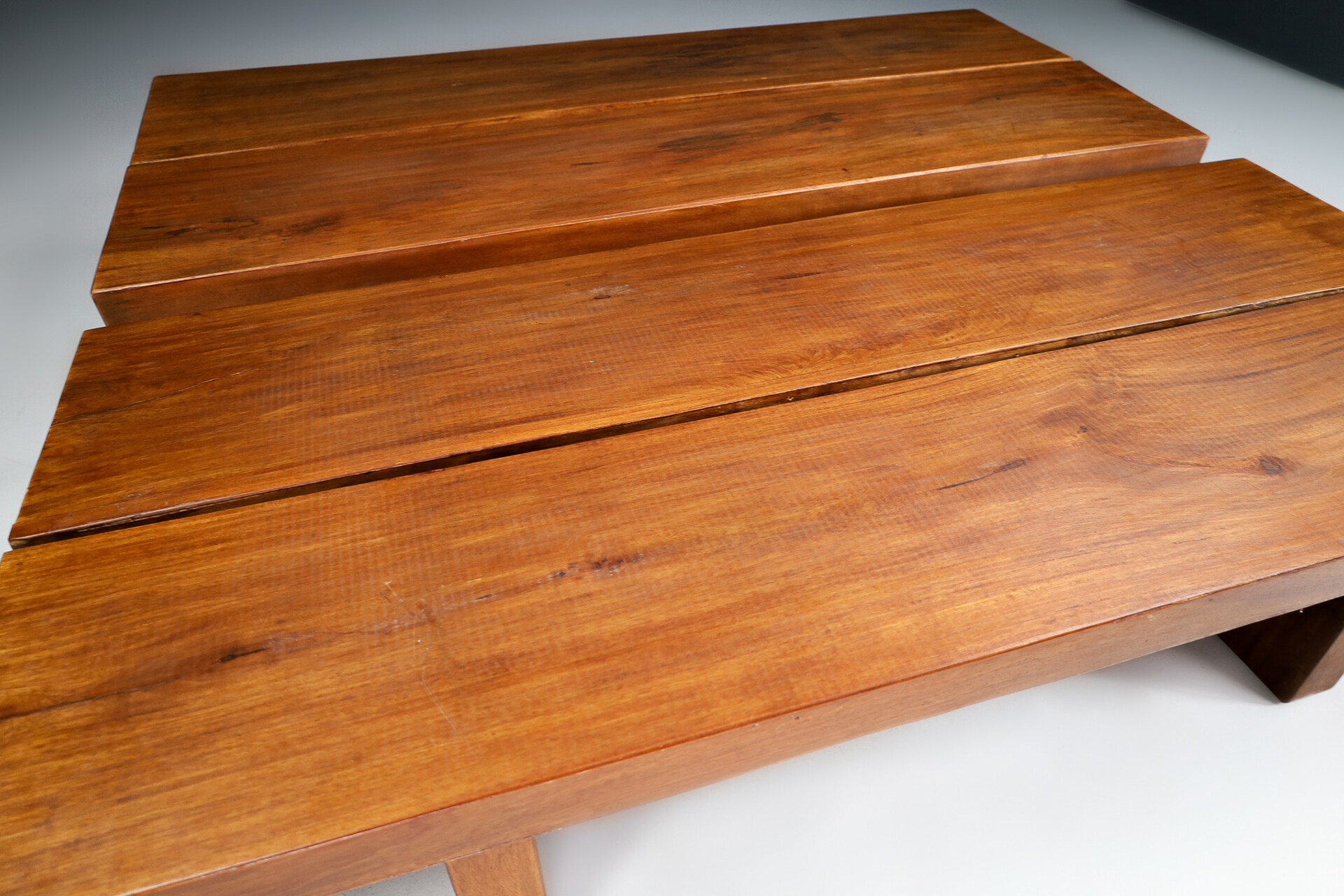 Mid century modern Primitive Solid Wood Coffee Tables , France 1960s Mid-20th century