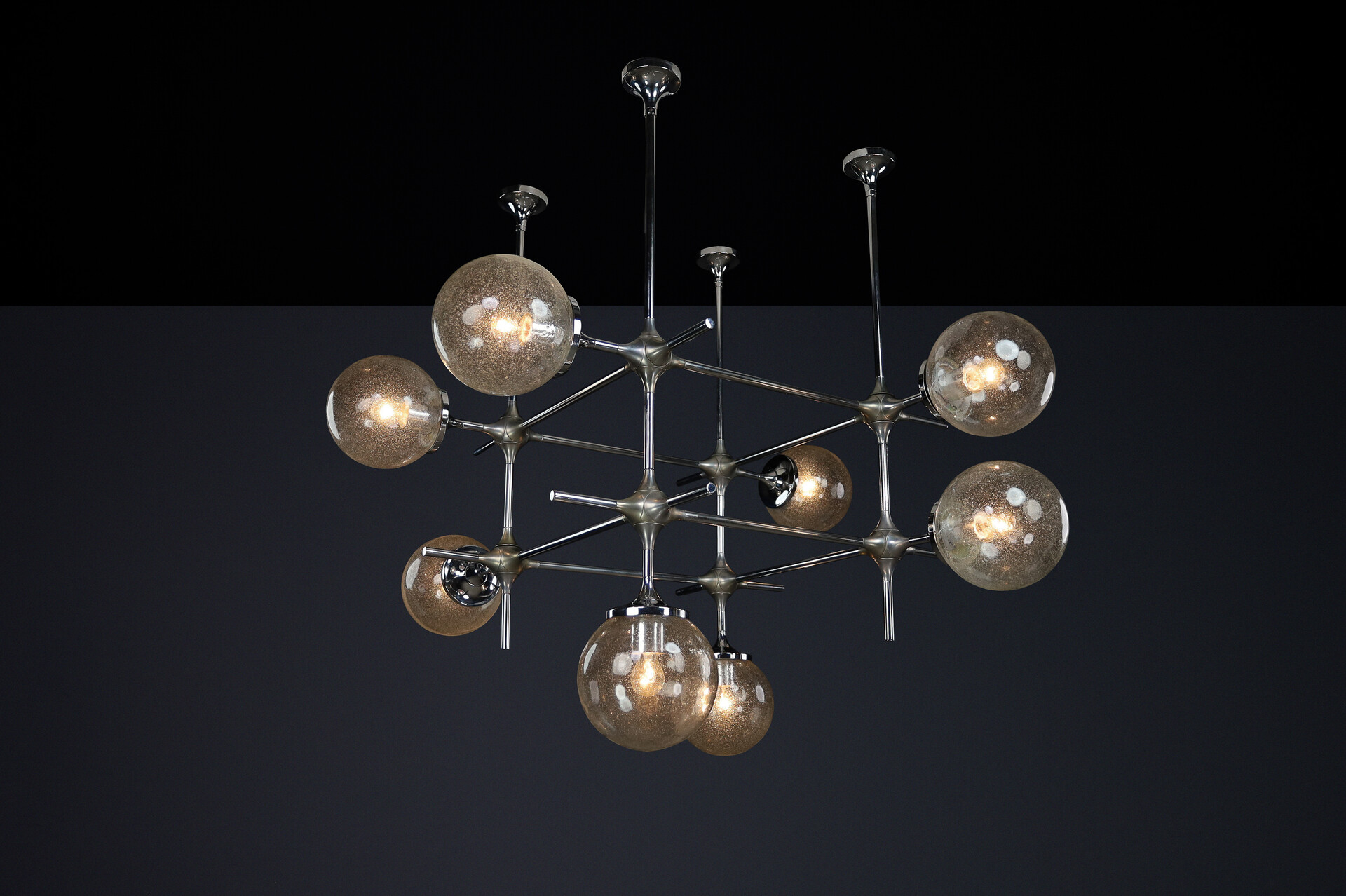 Mid century modern Rare 8-Light Modular Fixture by Peter Rockel from the Palace of the Republic, East Berlin (1975) Late-20th century