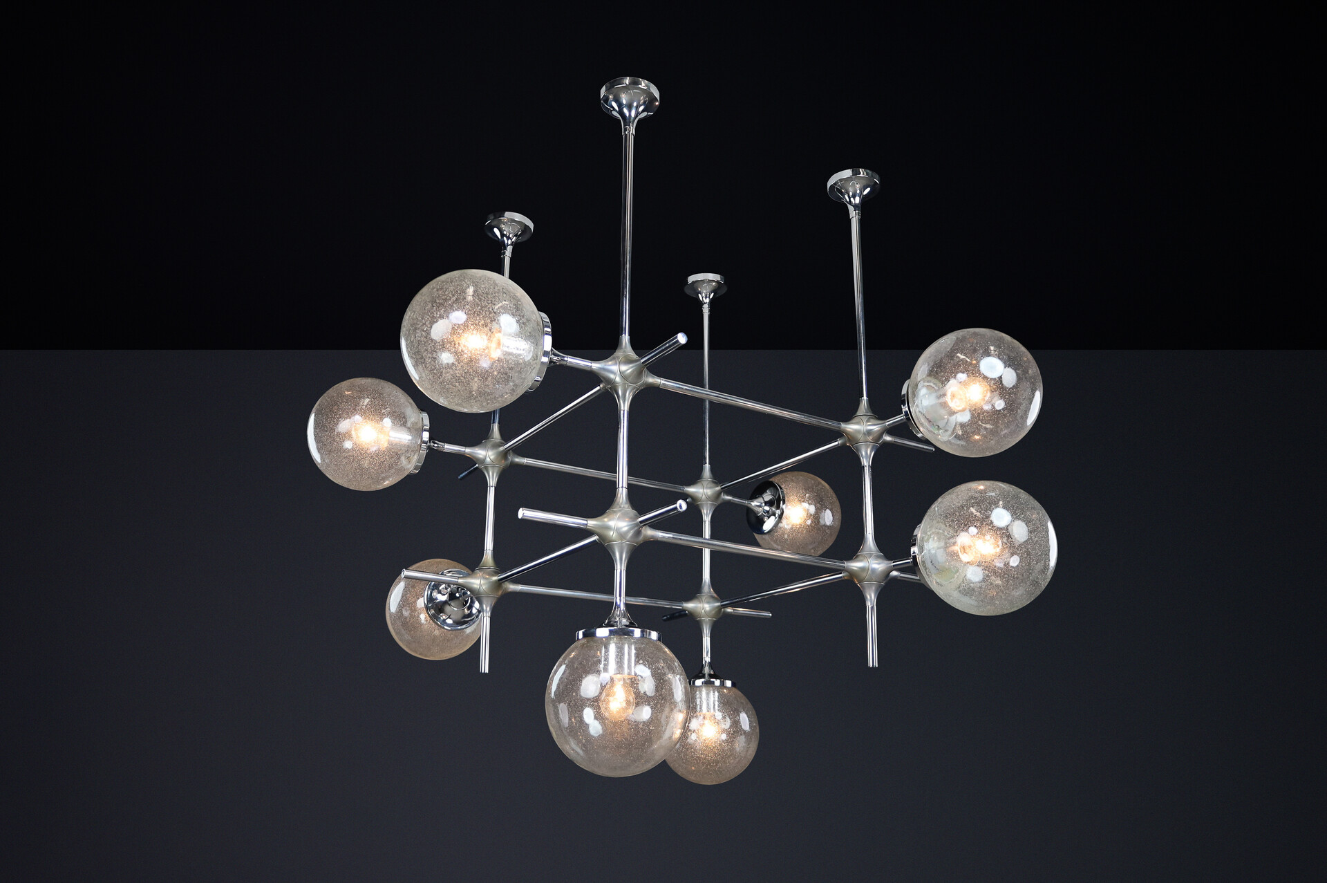 Mid century modern Rare 8-Light Modular Fixture by Peter Rockel from the Palace of the Republic, East Berlin (1975) Late-20th century