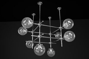 Mid century modern Rare 8-Light Modular Fixture by Peter Rockel from the Palace of the Republic, East Berlin (1975) Late-20th century