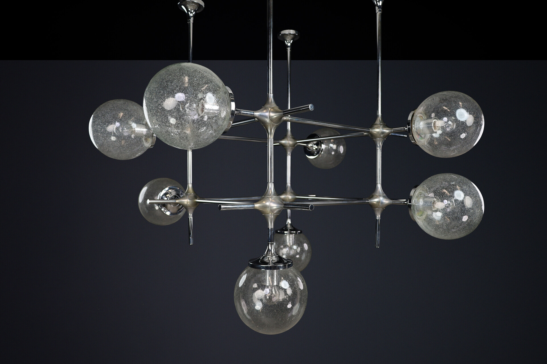Mid century modern Rare 8-Light Modular Fixture by Peter Rockel from the Palace of the Republic, East Berlin (1975) Late-20th century