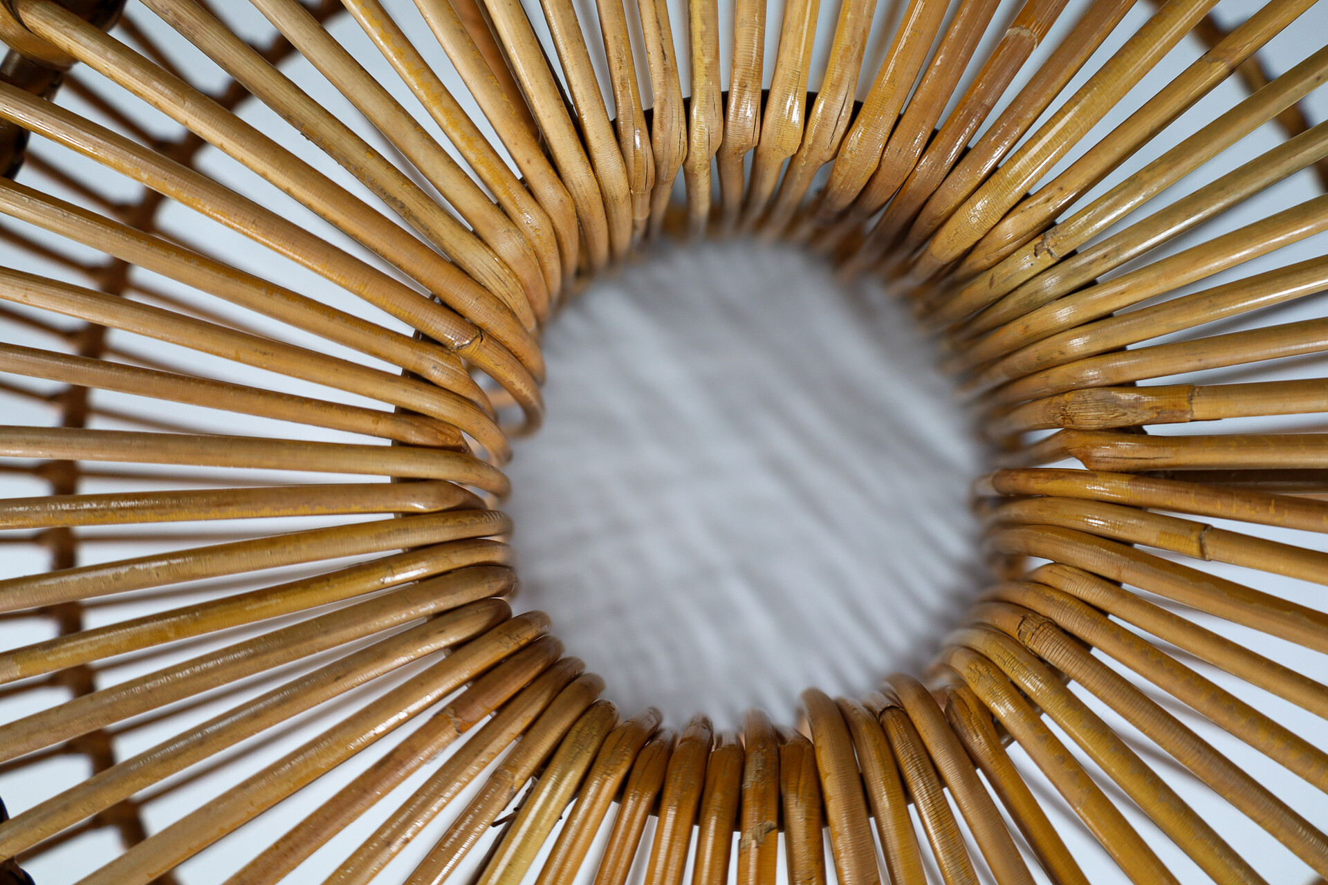 Mid century modern Rattan and steel stool / table / ottoman , France 1960s Mid-20th century