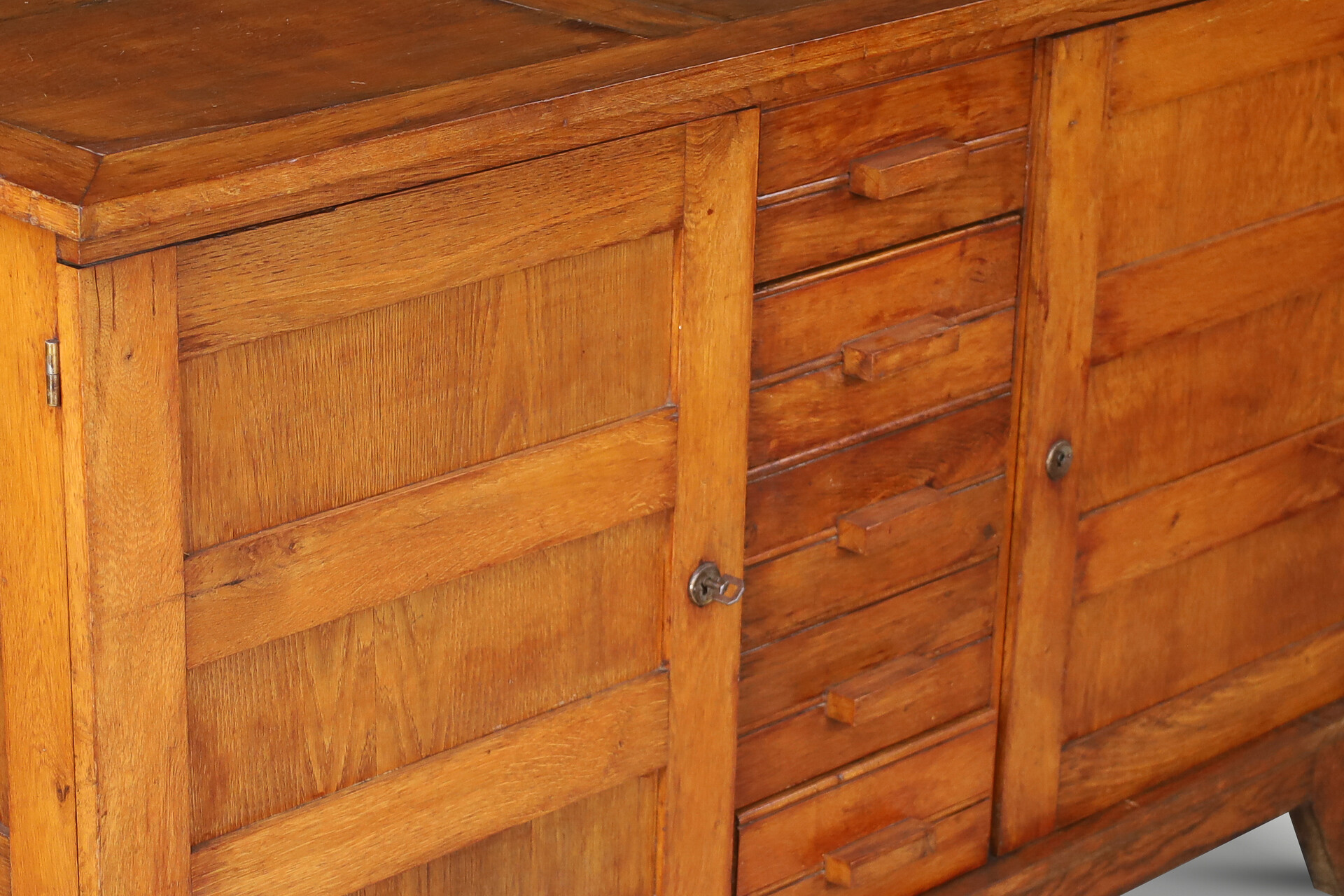 Mid century modern René Gabriel Patinated Oak Sideboard, France, 1940s Mid-20th century
