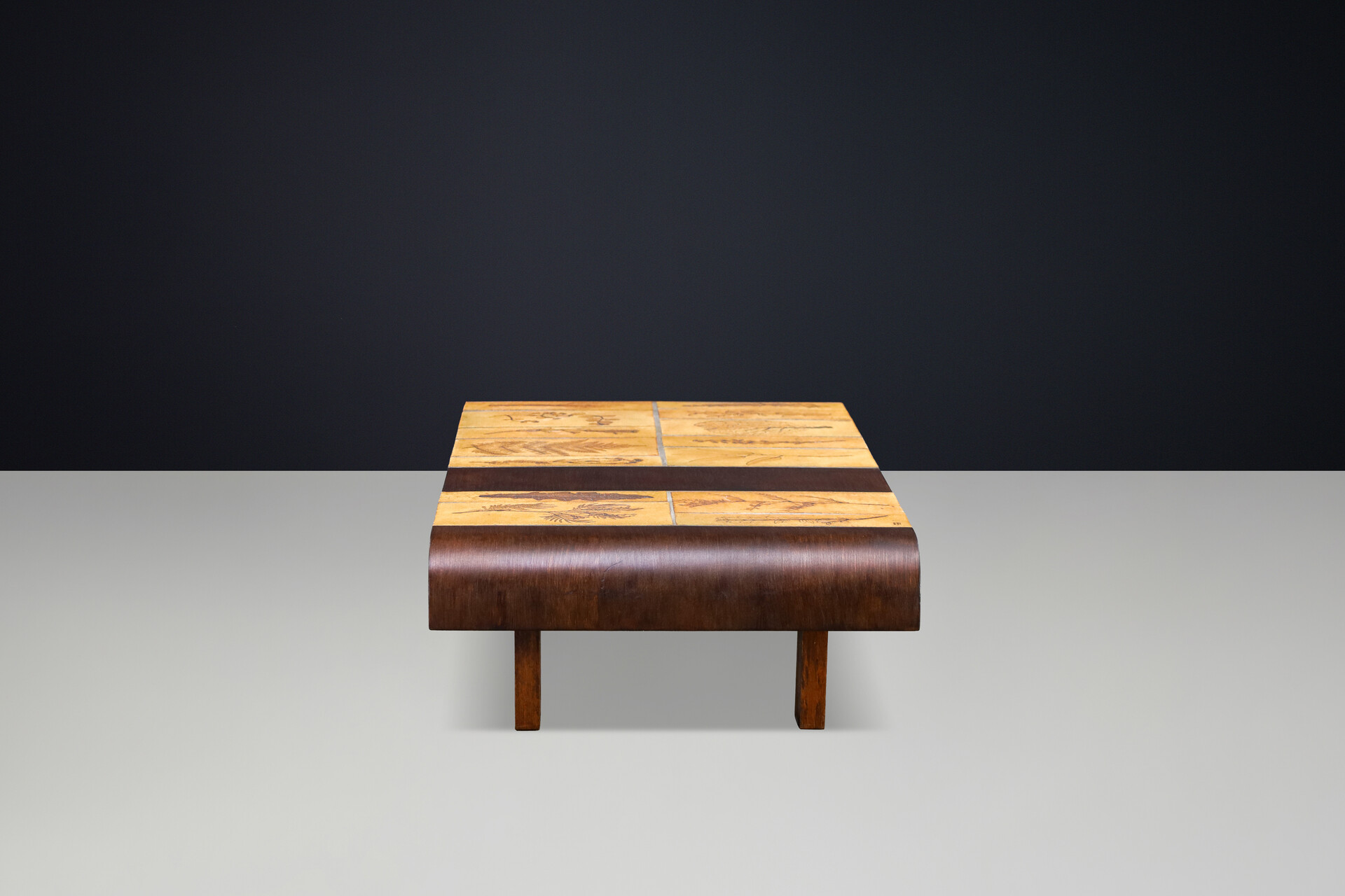 Mid century modern Roger Capron “Garrigue” Ceramic & Bent Beechwood Coffee Table, France, 1960s Mid-20th century
