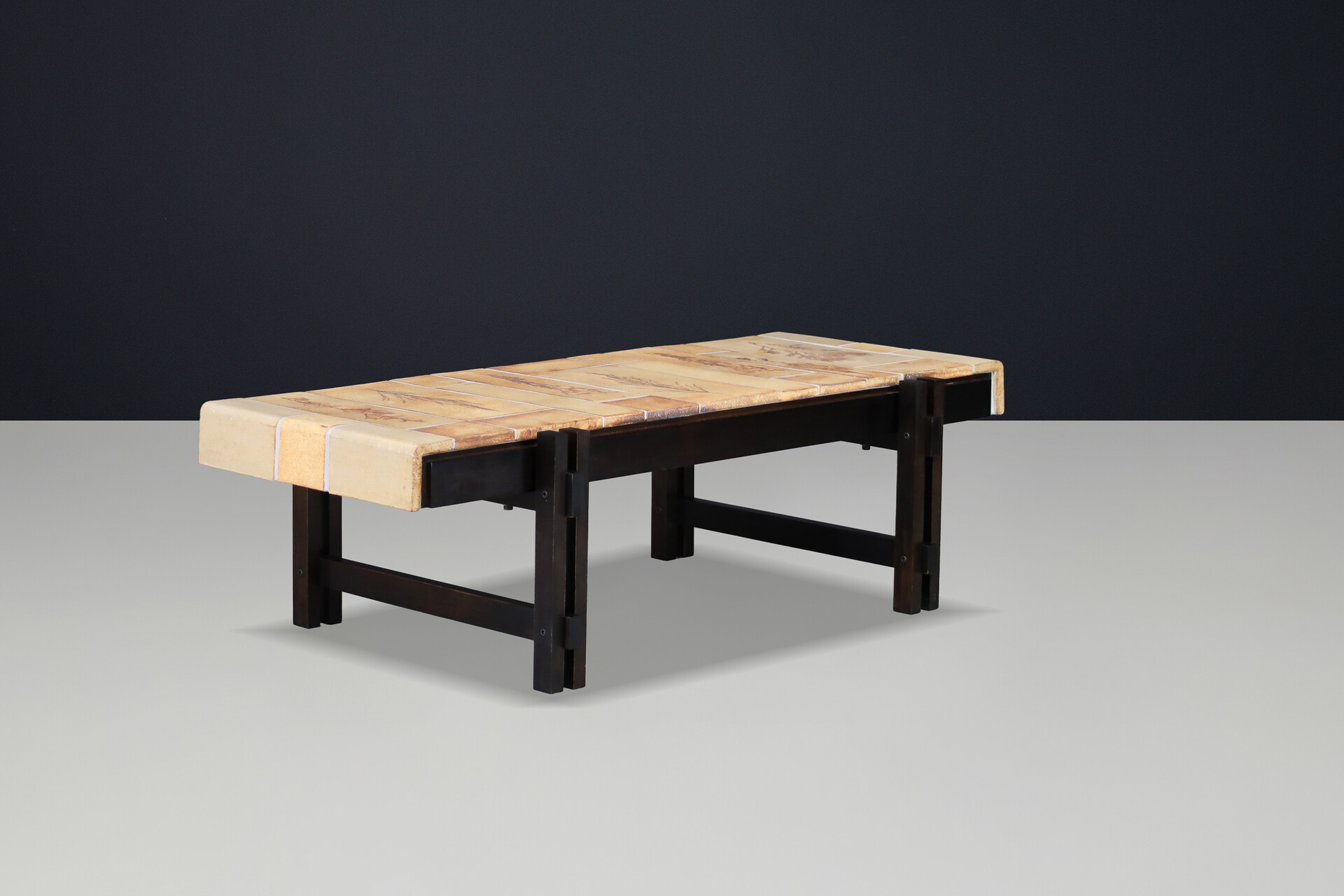 Mid century modern Roger Capron “Garrigue” Ceramic Tile Coffee Table, France, 1960s Mid-20th century