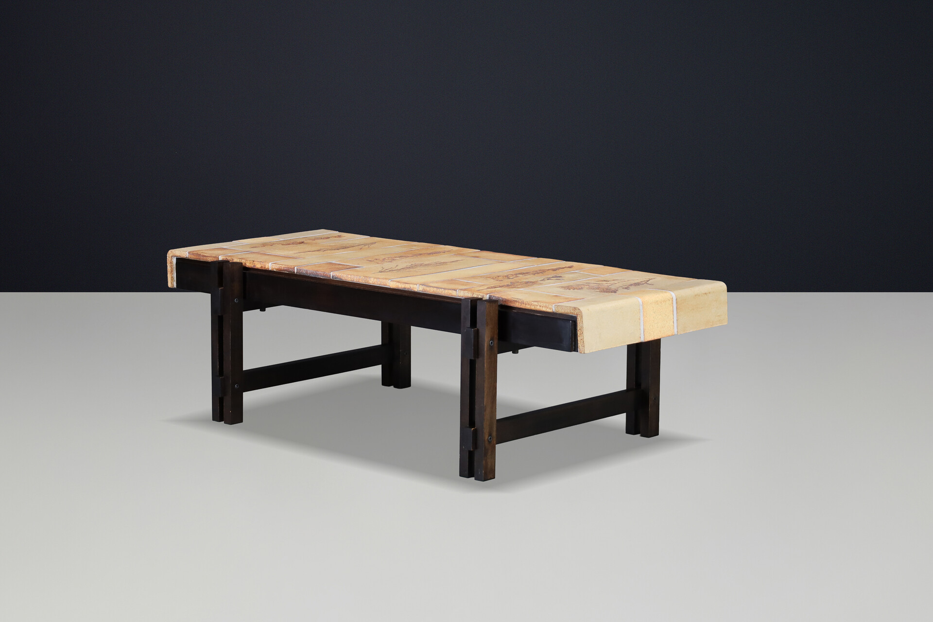Mid century modern Roger Capron “Garrigue” Ceramic Tile Coffee Table, France, 1960s Mid-20th century