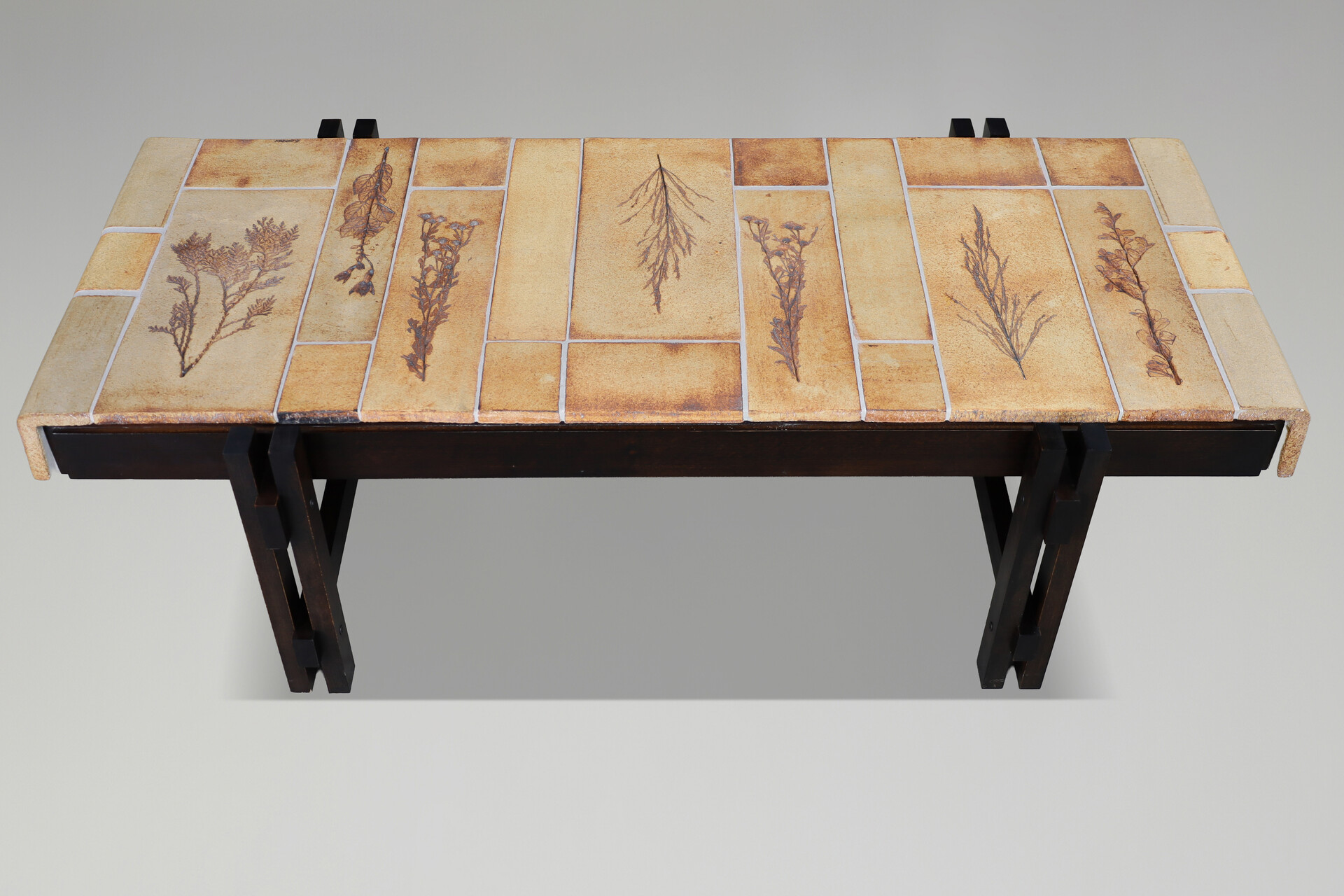 Mid century modern Roger Capron “Garrigue” Ceramic Tile Coffee Table, France, 1960s Mid-20th century