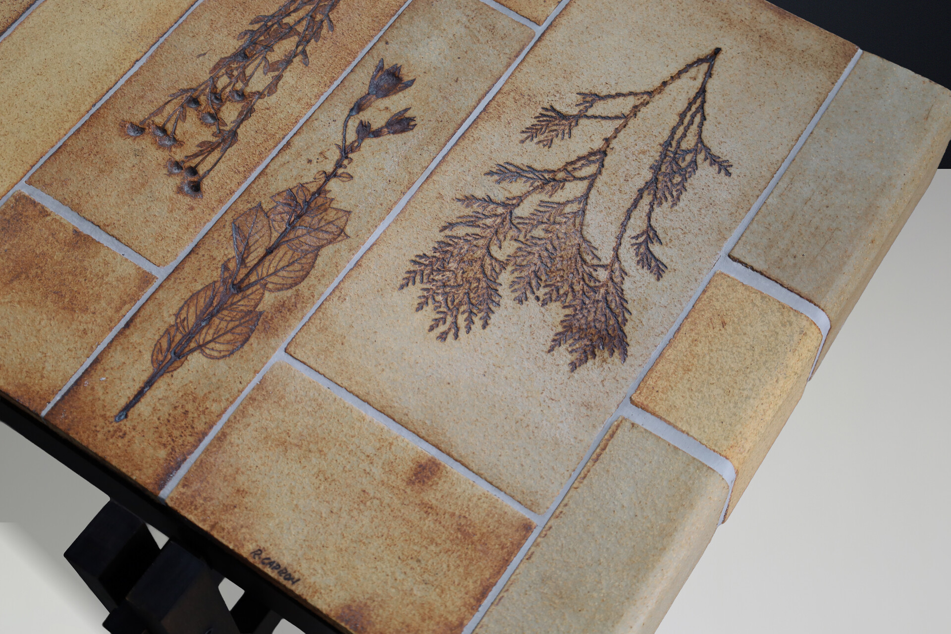 Mid century modern Roger Capron “Garrigue” Ceramic Tile Coffee Table, France, 1960s Mid-20th century