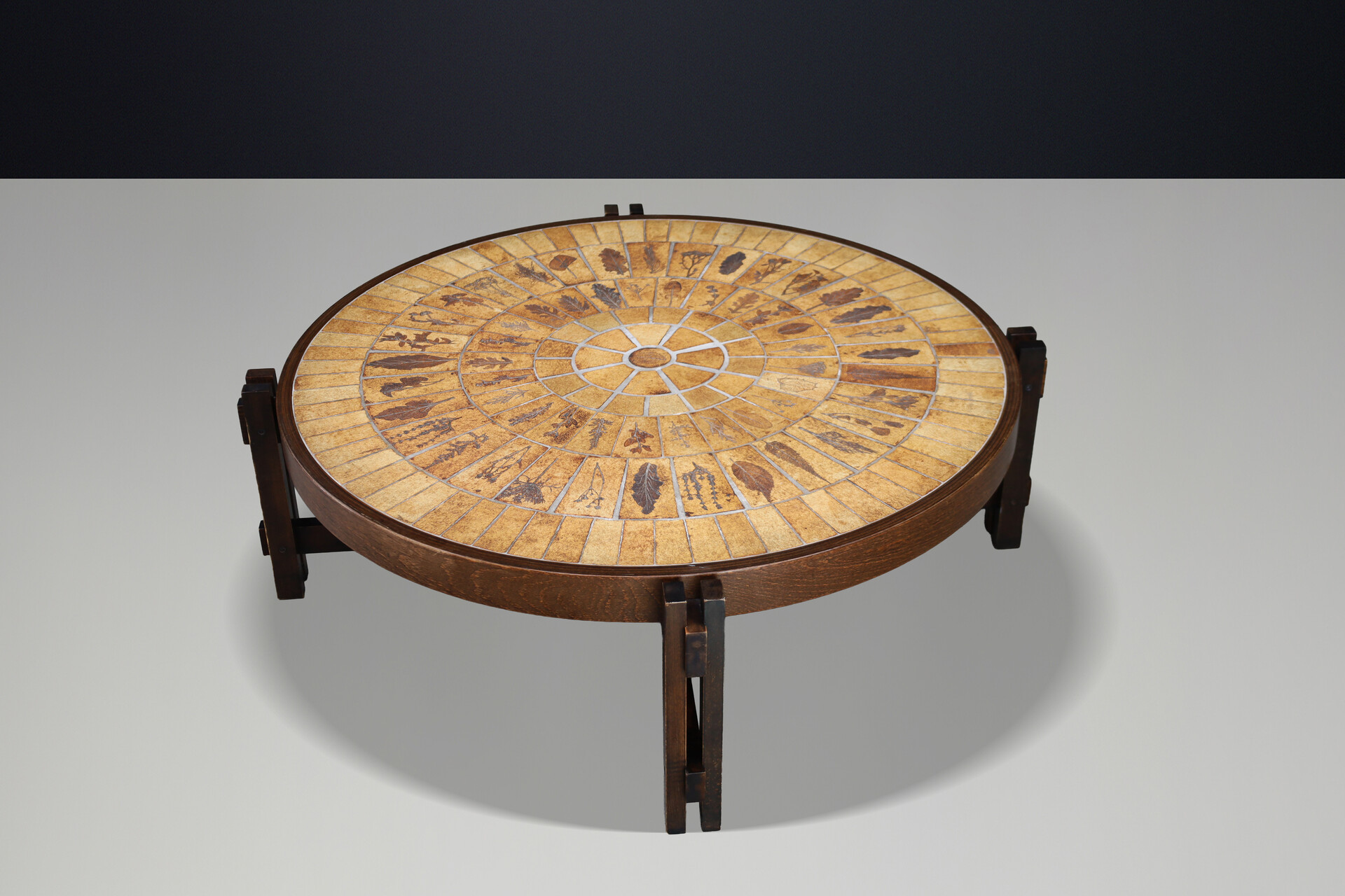 Mid century modern Roger Capron Vallauris Coffee Table, Ceramic & Bentwood, 1960s Mid-20th century