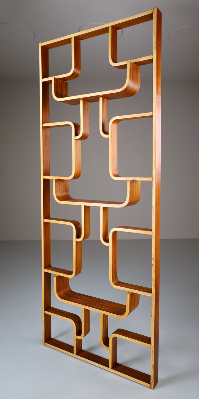 Mid century modern Room Divider in Mahogany Bentwood by Ludvik Volak Czech Republic, 1960s Mid-20th century