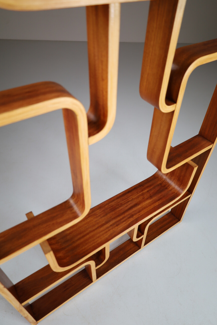Mid century modern Room Divider in Mahogany Bentwood by Ludvik Volak Czech Republic, 1960s Mid-20th century