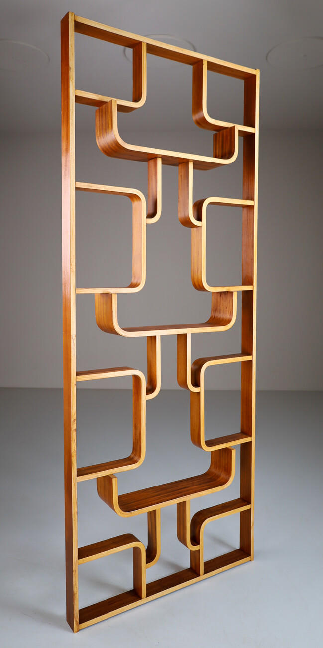 Mid century modern Room Divider in Mahogany Bentwood by Ludvik Volak Czech Republic, 1960s Mid-20th century