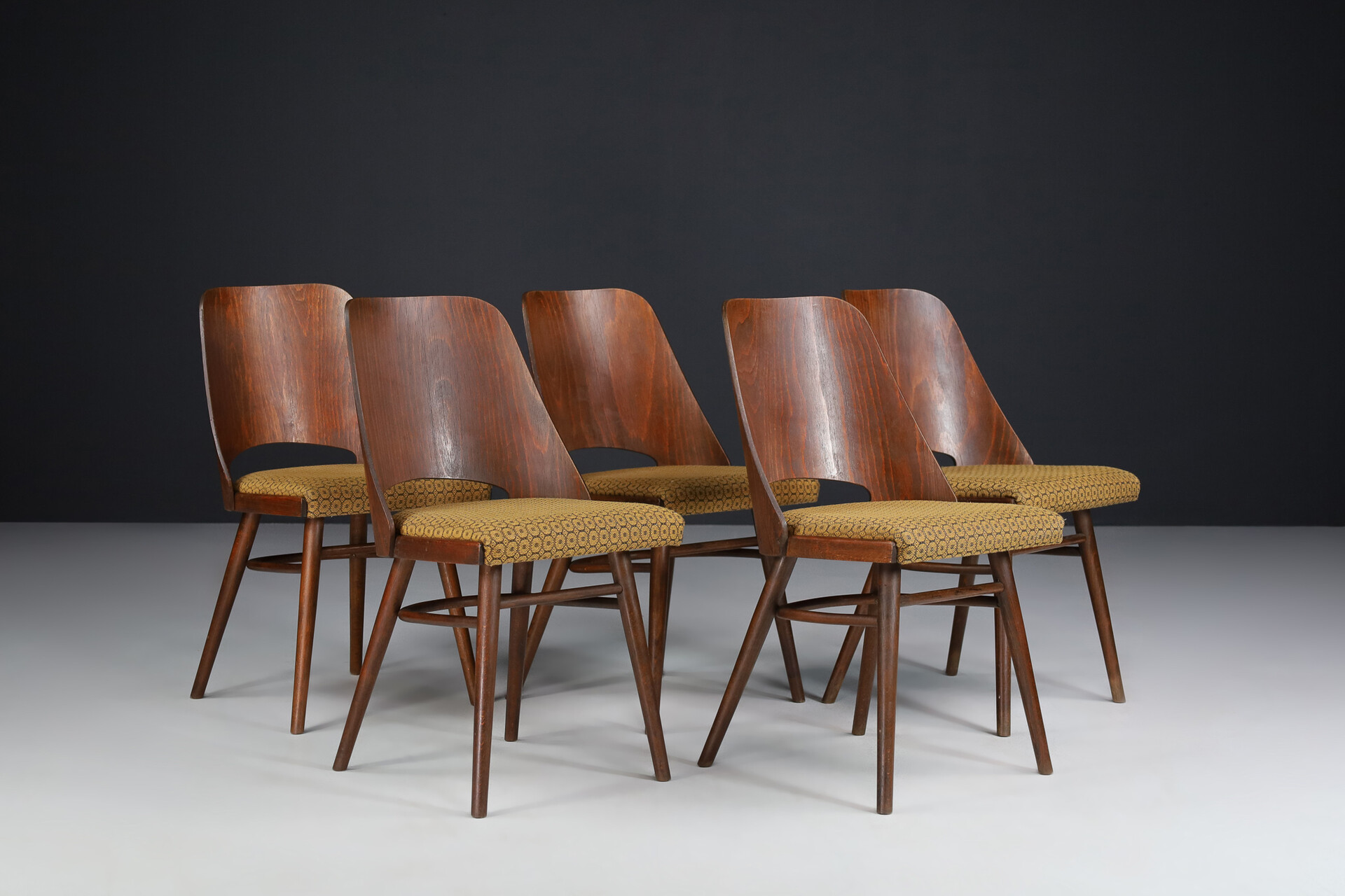 Mid century modern Set /13  Dining Chairs, Ton, Designed by Oswald Haerdtl, 1950s, Expo 58 Mid-20th century