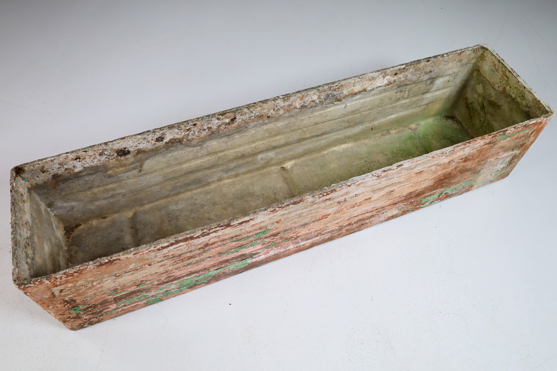 Mid century modern Set/5 Large patinated Rectangle Planters by Willy Guhl, Switserland 1970s Mid-20th century