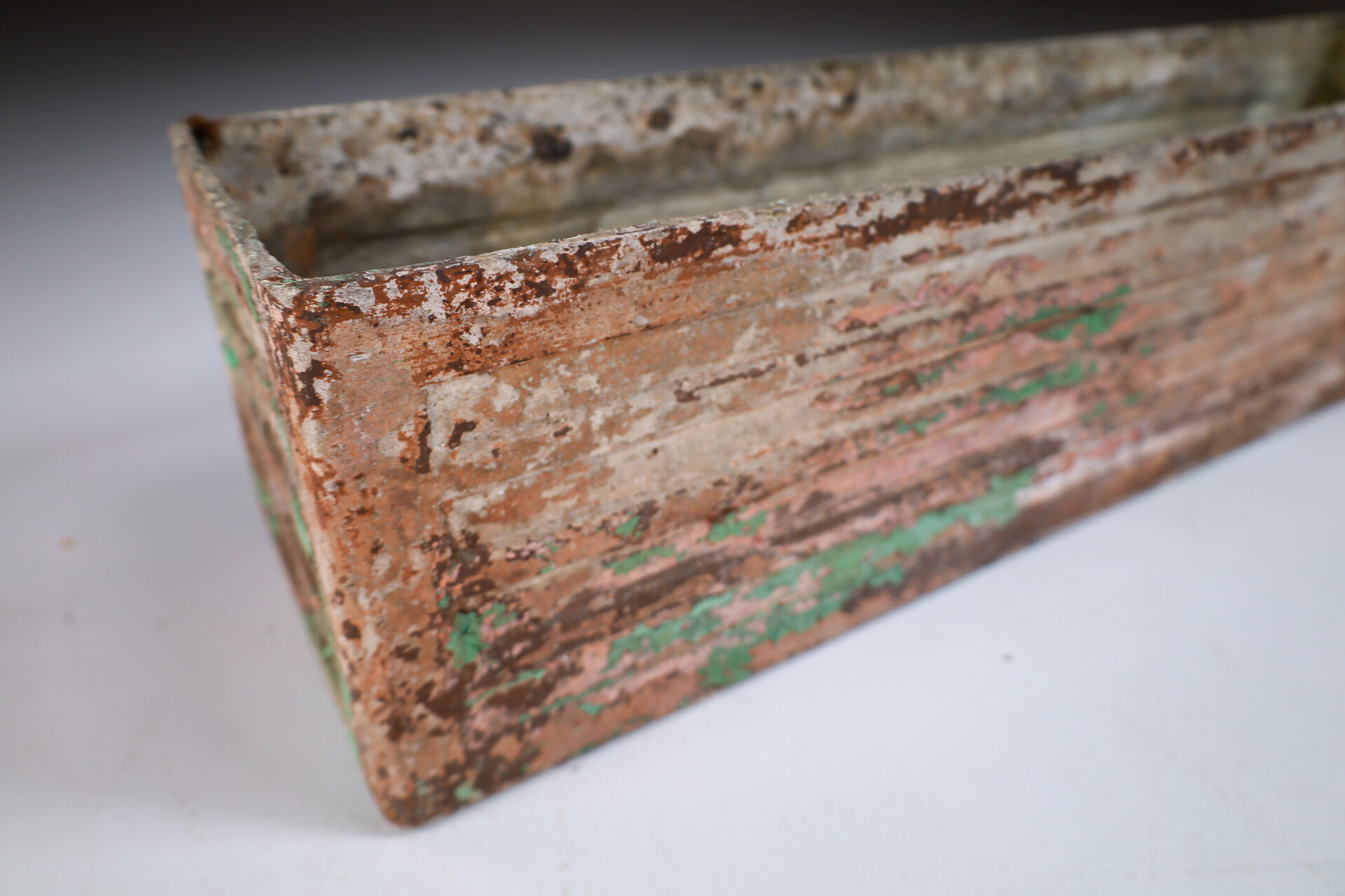 Mid century modern Set/5 Large patinated Rectangle Planters by Willy Guhl, Switserland 1970s Mid-20th century