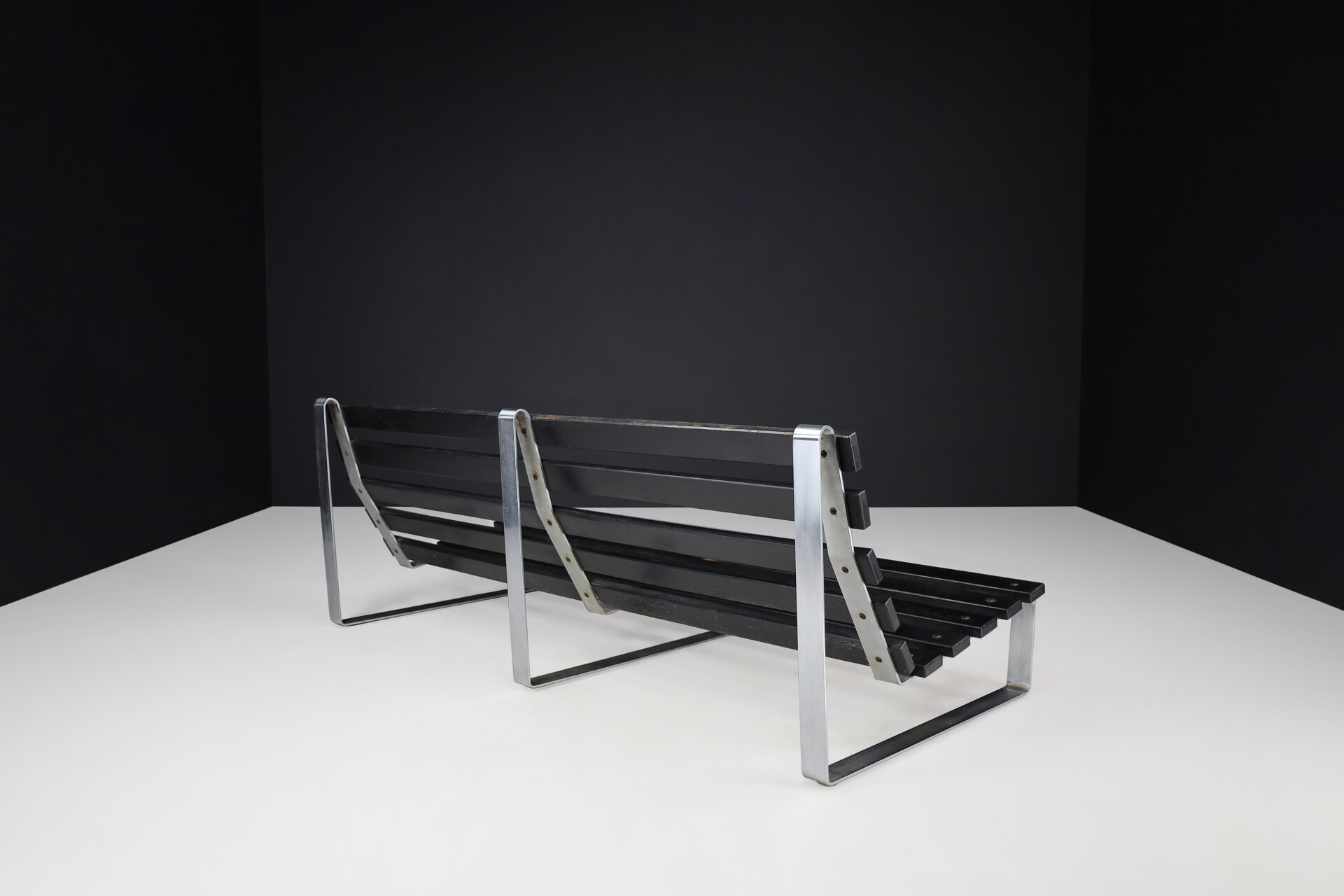 Mid century modern Slatted Bench by Kho Liang Ie for Artifort, The Netherlands 1960s Mid-20th century