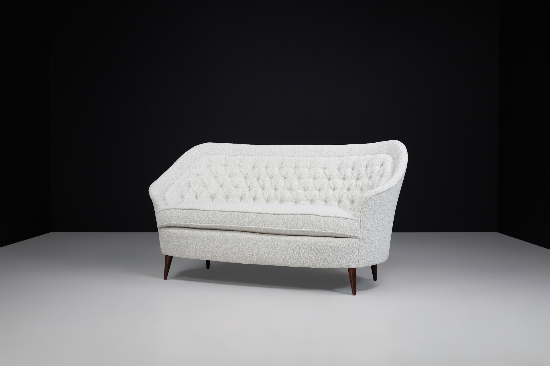 Mid century modern Sofa in new Bouclé fabric by Gio Ponti for Casa E Giardino,Italy  1940s Mid-20th century