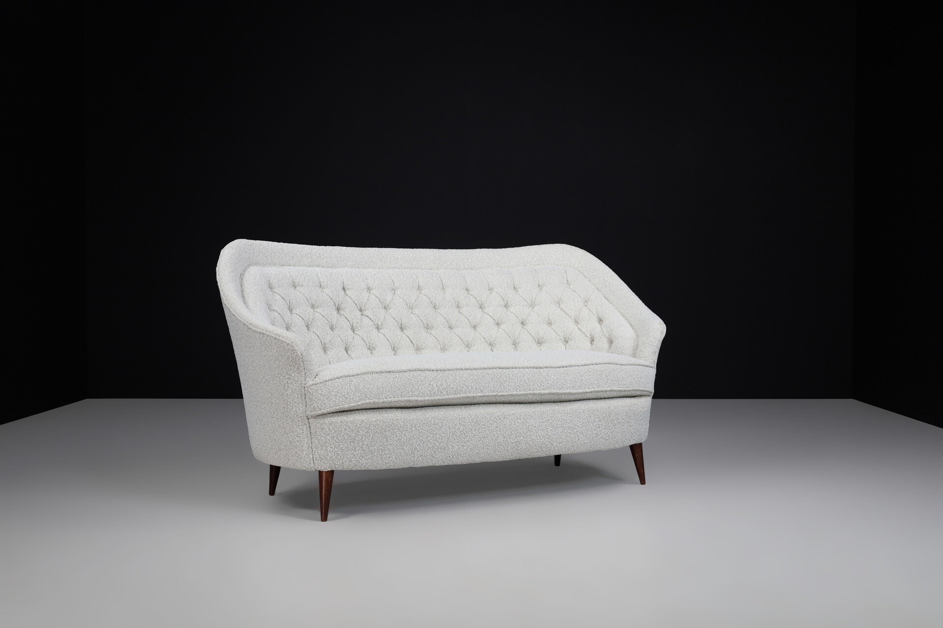 Mid century modern Sofa in new Bouclé fabric by Gio Ponti for Casa E Giardino,Italy  1940s Mid-20th century