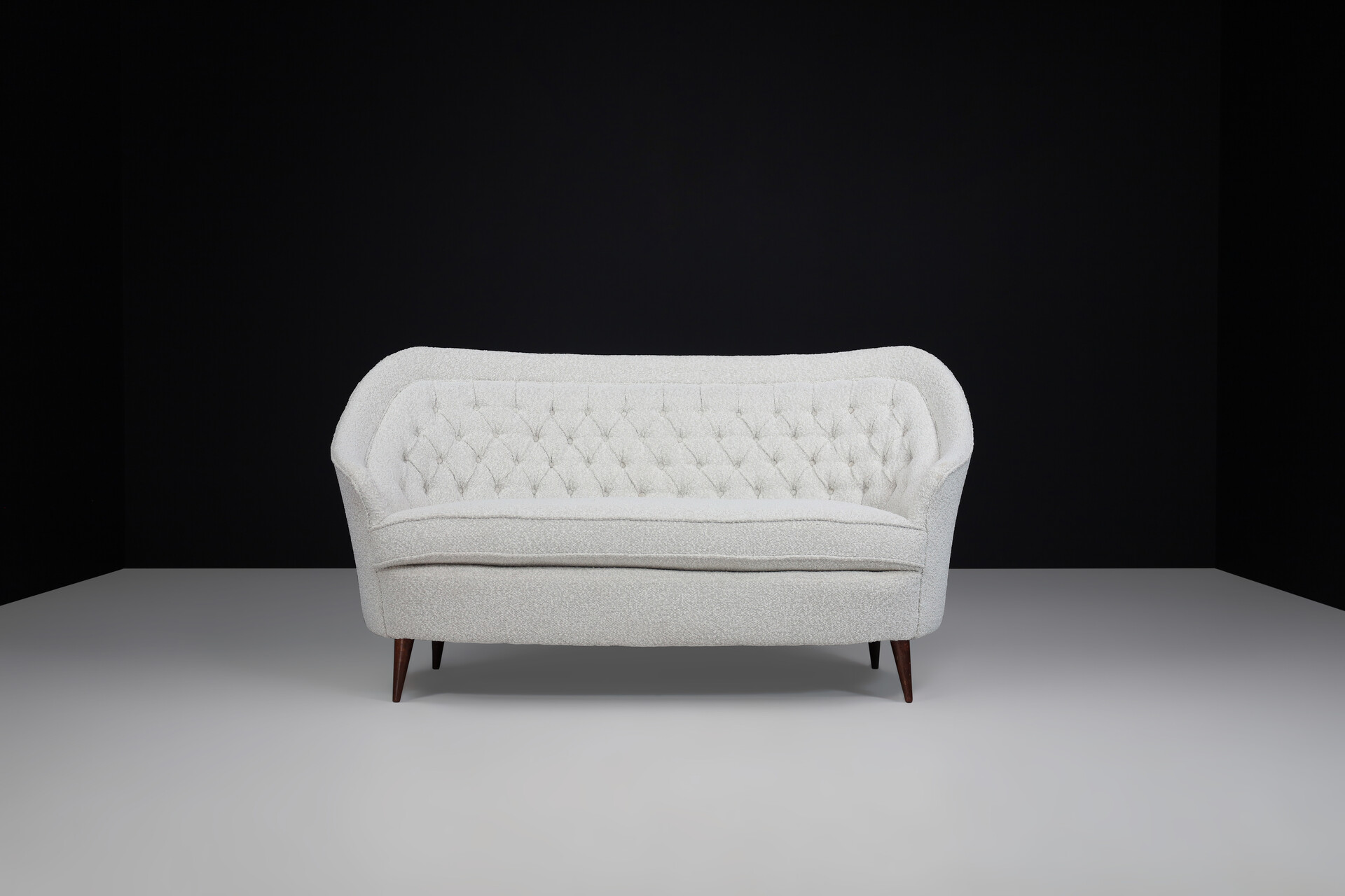Mid century modern Sofa in new Bouclé fabric by Gio Ponti for Casa E Giardino,Italy  1940s Mid-20th century