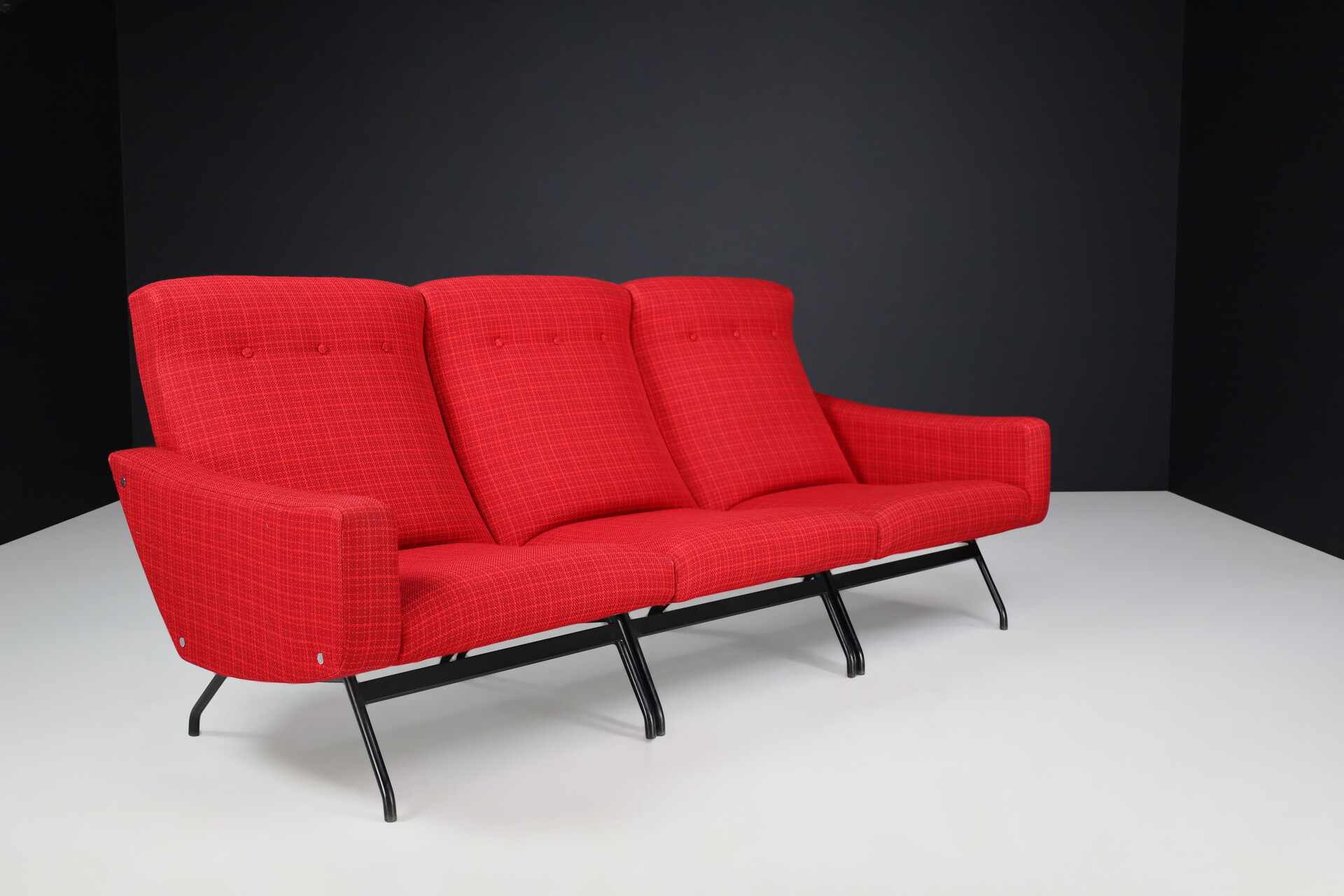 Mid century modern Sofa set/3 By Joseph Andre Motte For Steiner France 1950s Mid-20th century