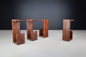 Mid century modern Solid pine Bar stools or bench, The Netherlands 1970s Late-20th century