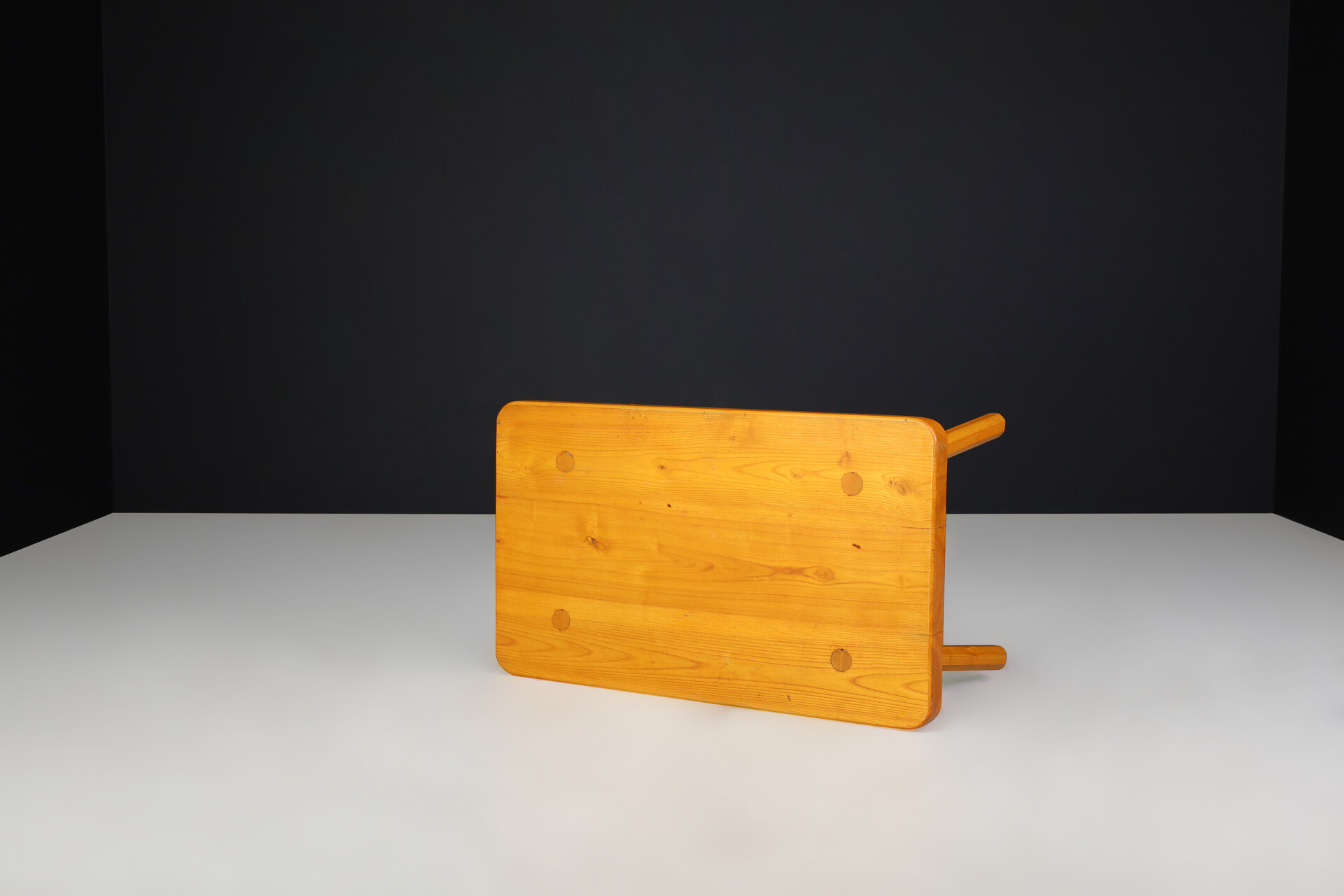 Mid century modern Solid pine coffee table, France 1960s Mid-20th century