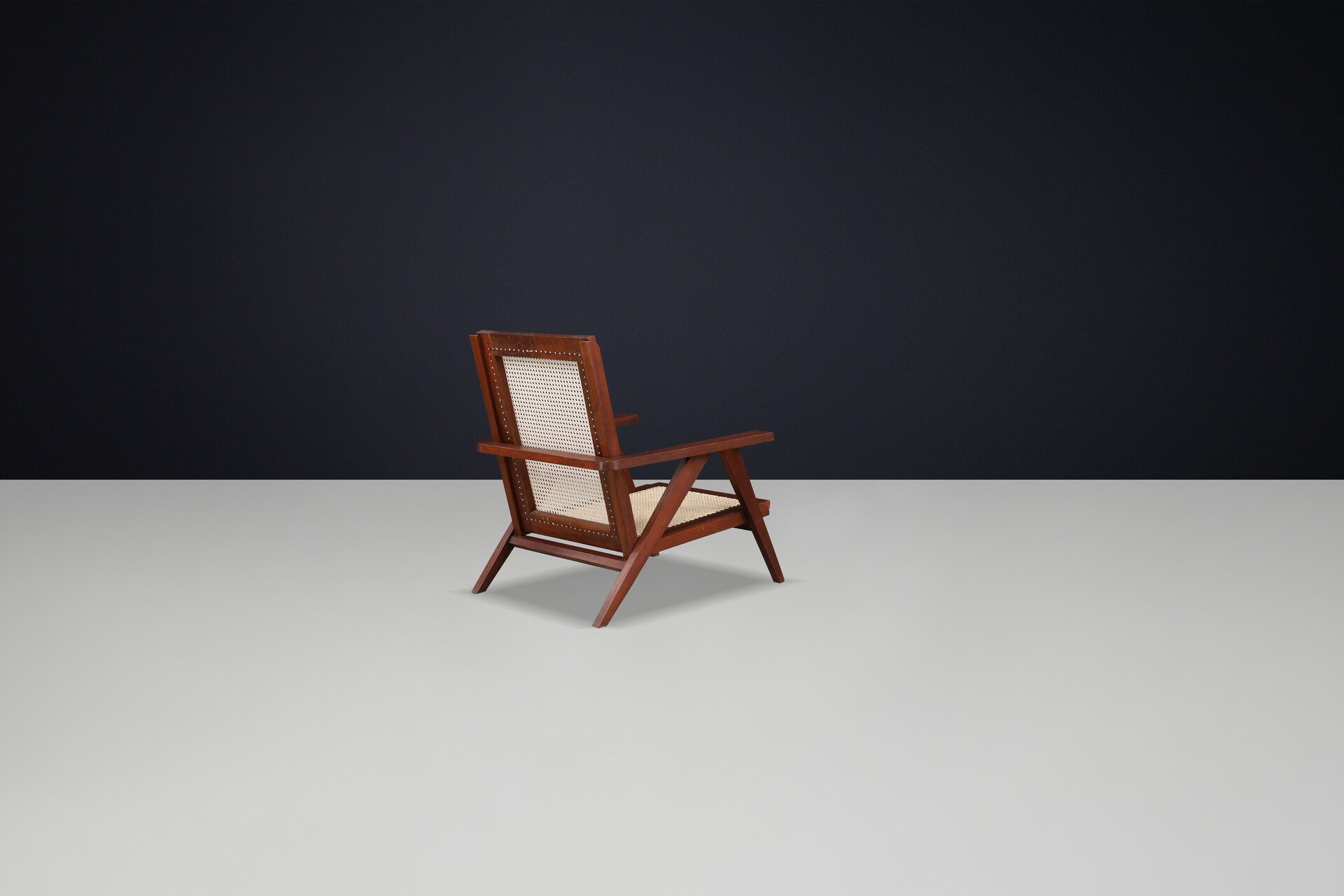 Mid century modern Teak and Cane armchair, France 1950s Mid-20th century