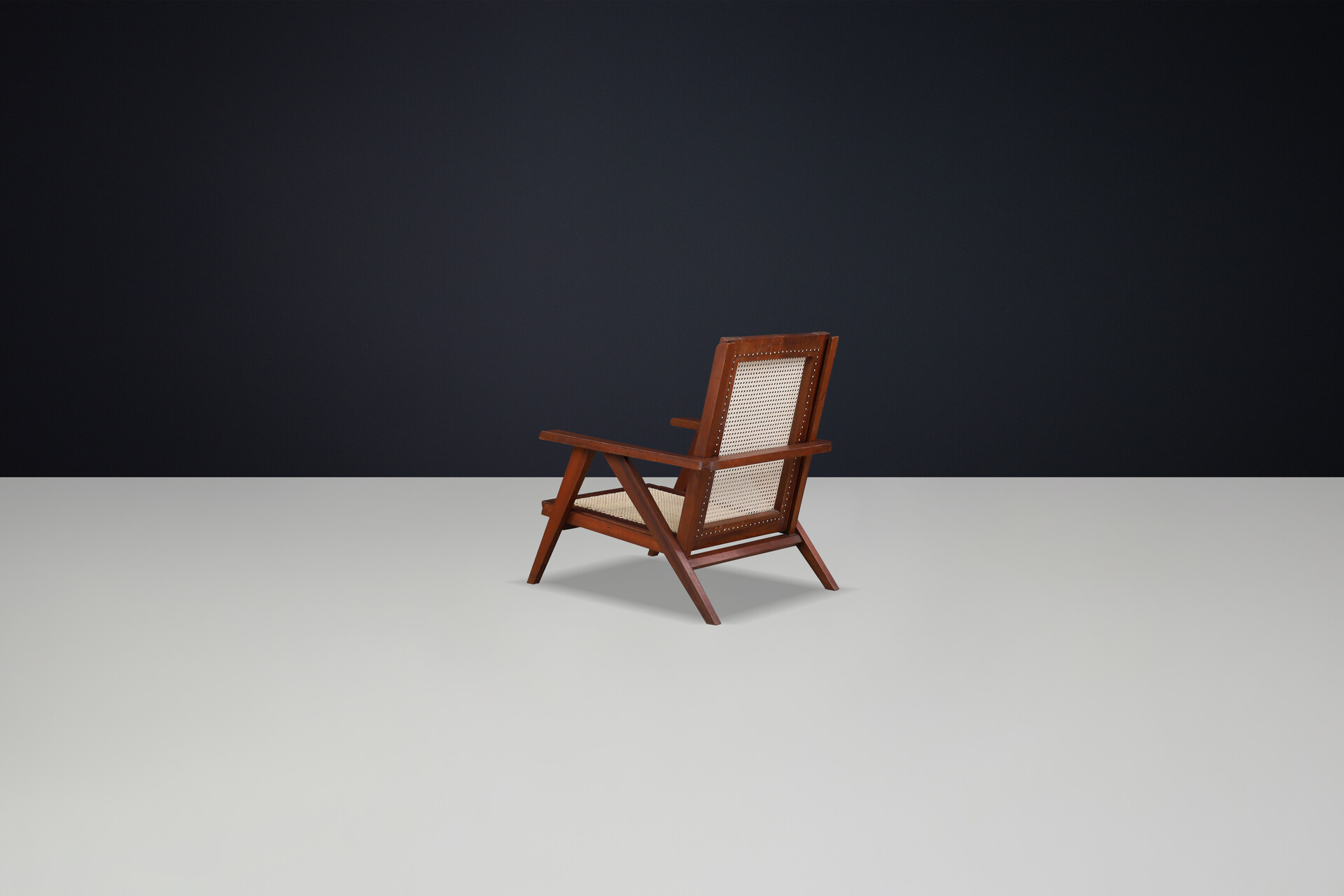 Mid century modern Teak and Cane armchair, France 1950s Mid-20th century