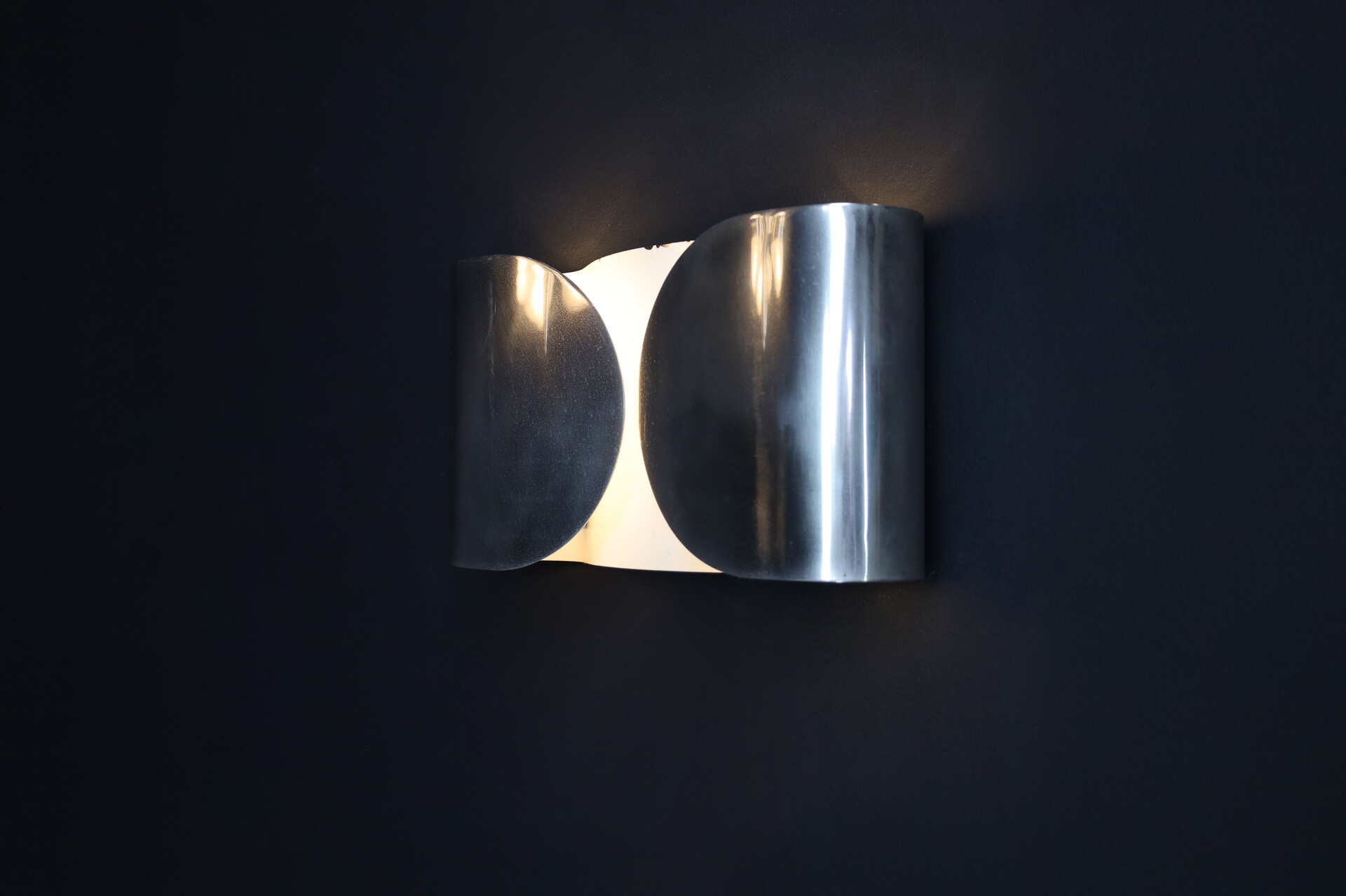 Mid century modern Tobia Scarpa Chromed Steel Sconce 
