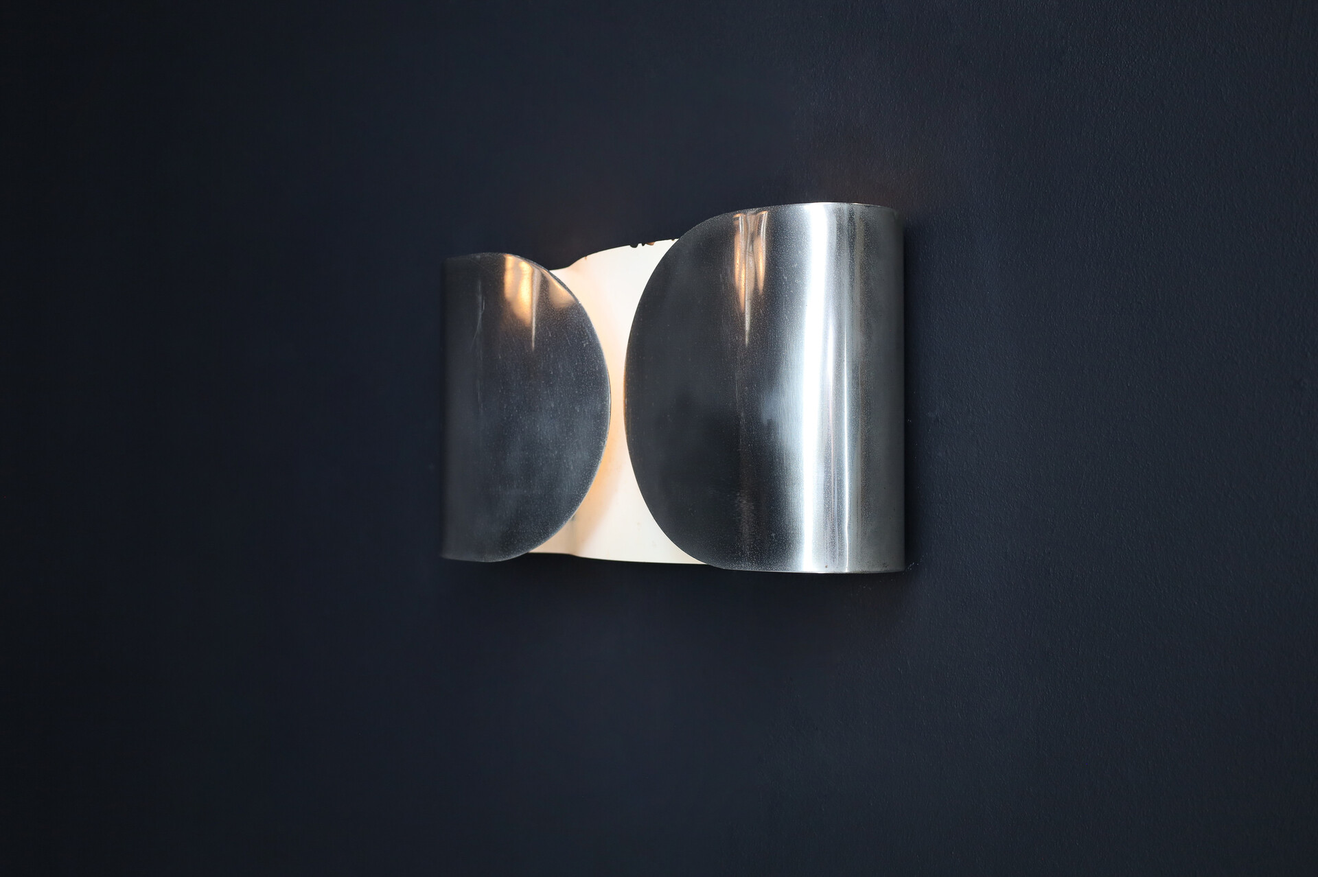 Mid century modern Tobia Scarpa Chromed Steel Sconce 
