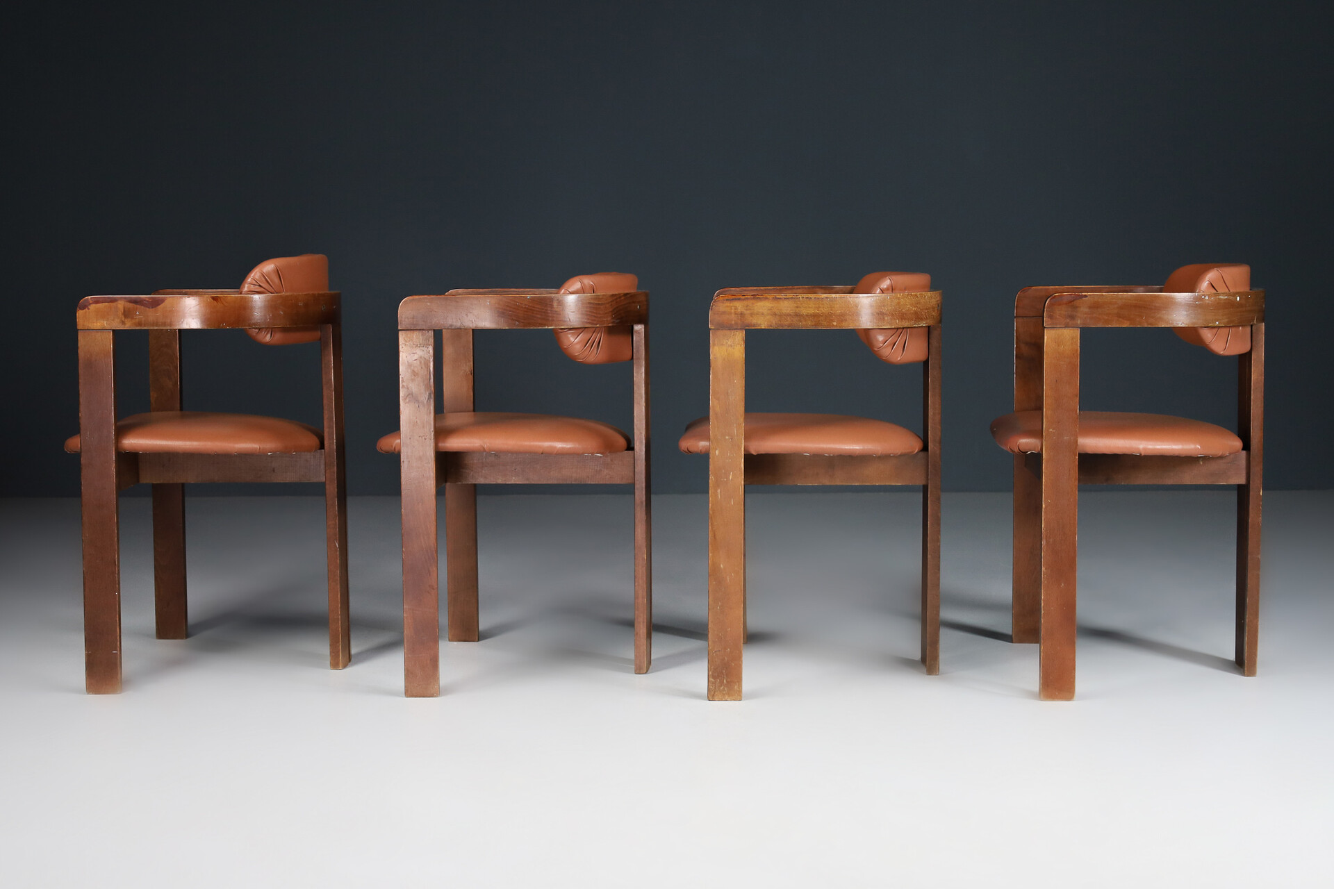 Mid century modern TOBIA SCARPA PIGRECO DINING CHAIRS, Italy 1970S Mid-20th century