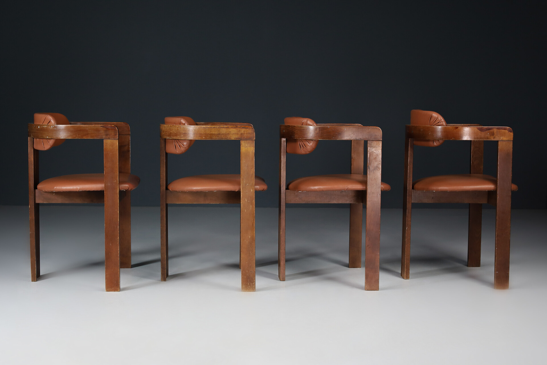 Mid century modern TOBIA SCARPA PIGRECO DINING CHAIRS, Italy 1970S Mid-20th century