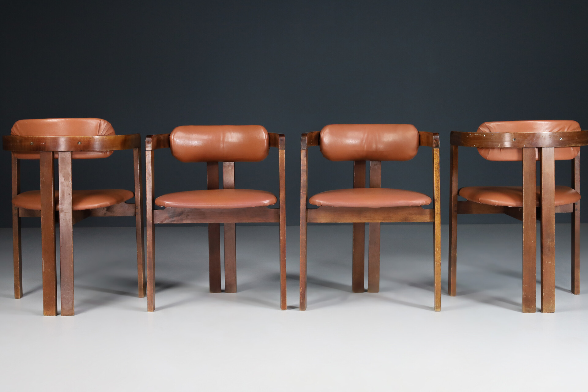 Mid century modern TOBIA SCARPA PIGRECO DINING CHAIRS, Italy 1970S Mid-20th century
