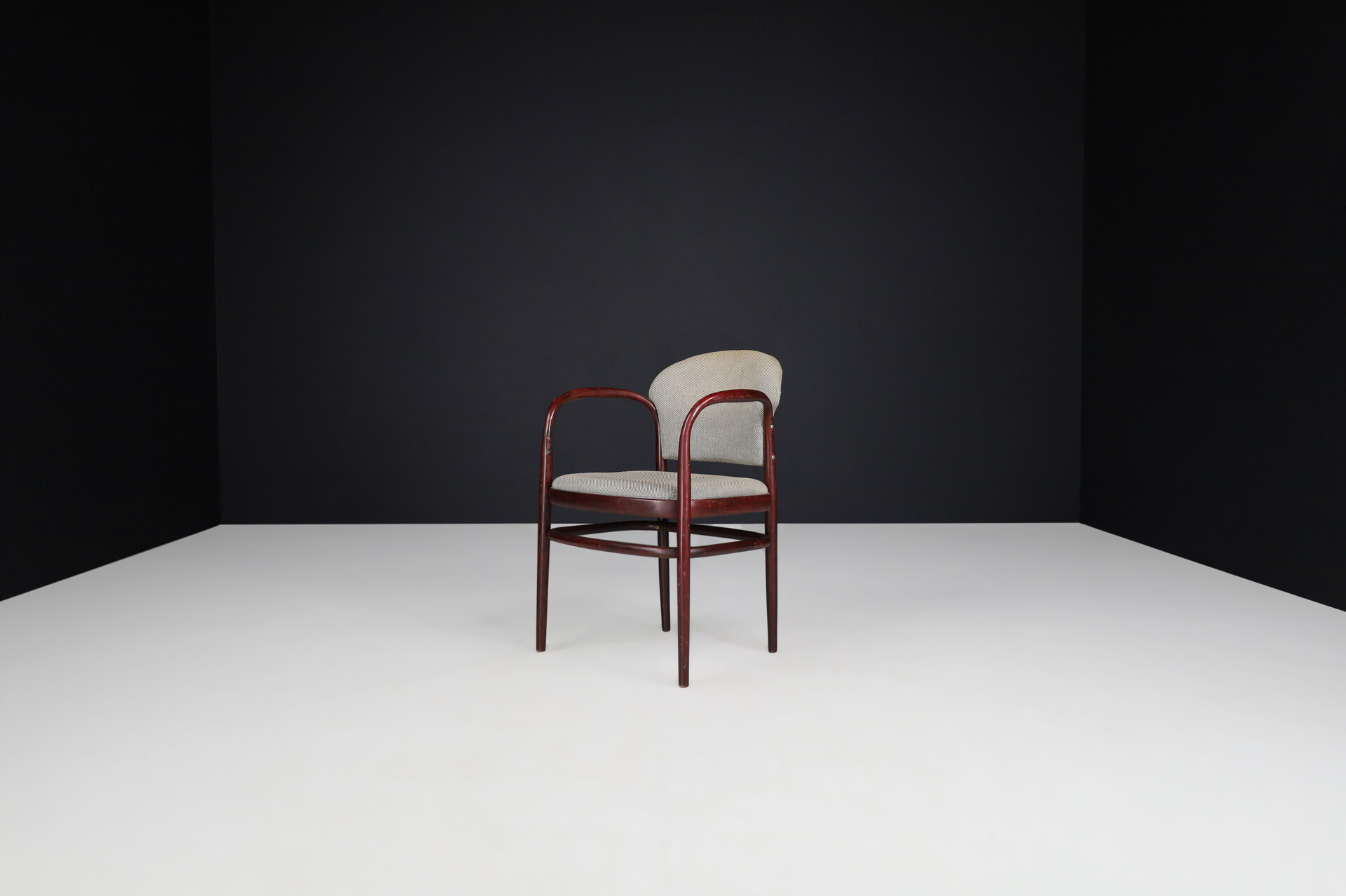 Mid century modern TON Bentwood Armchairs in original Upholstery, 1950s Mid-20th century