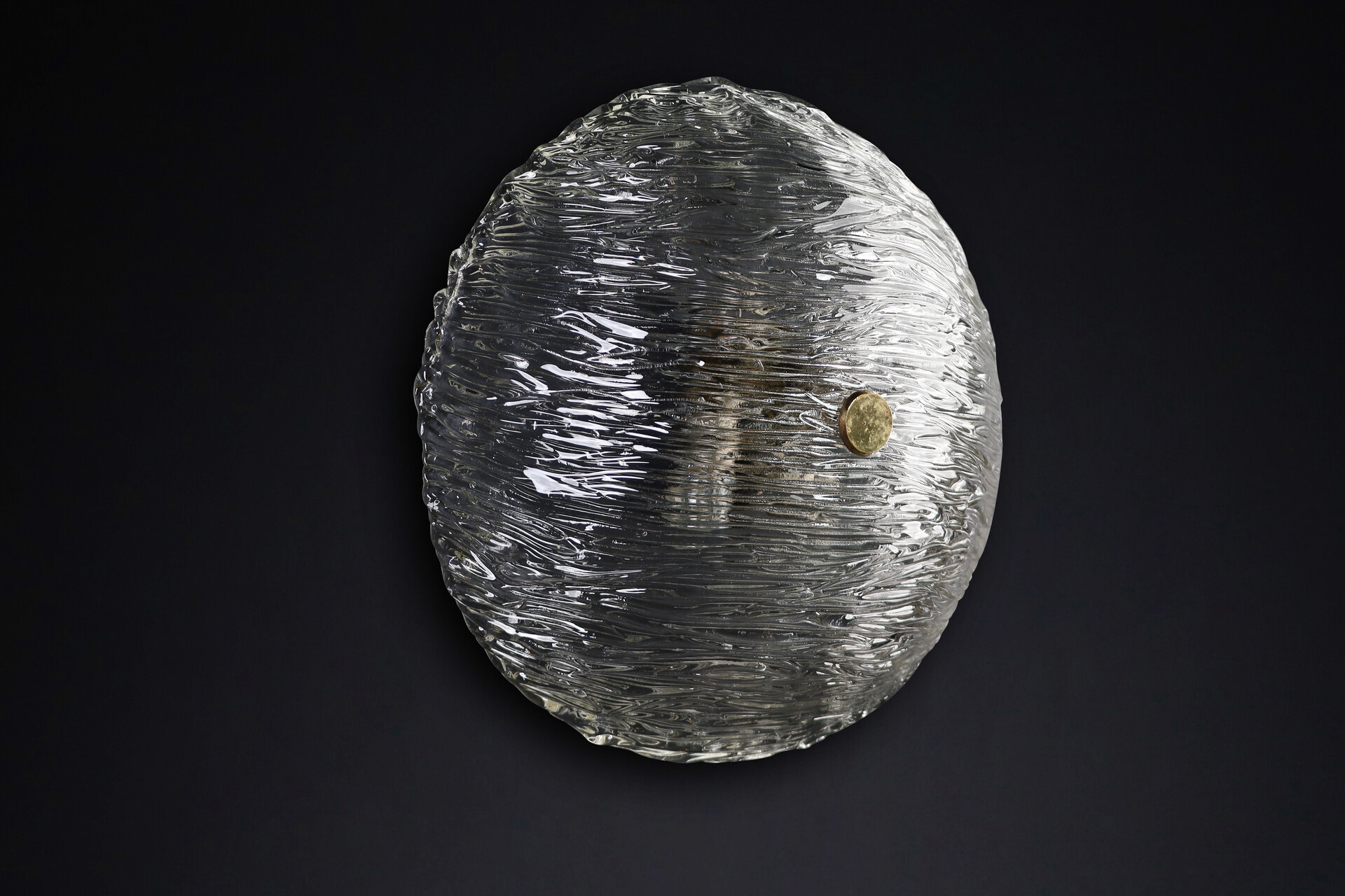 Mid century modern Venini Murano Flush Mount Wall lights from the Bambù series, made in Italy 1950 Mid-20th century