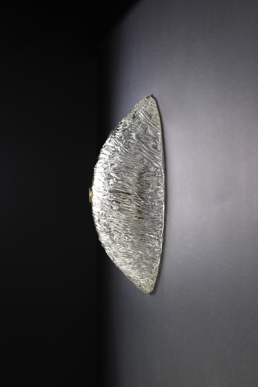 Mid century modern Venini Murano Flush Mount Wall lights from the Bambù series, made in Italy 1950 Mid-20th century