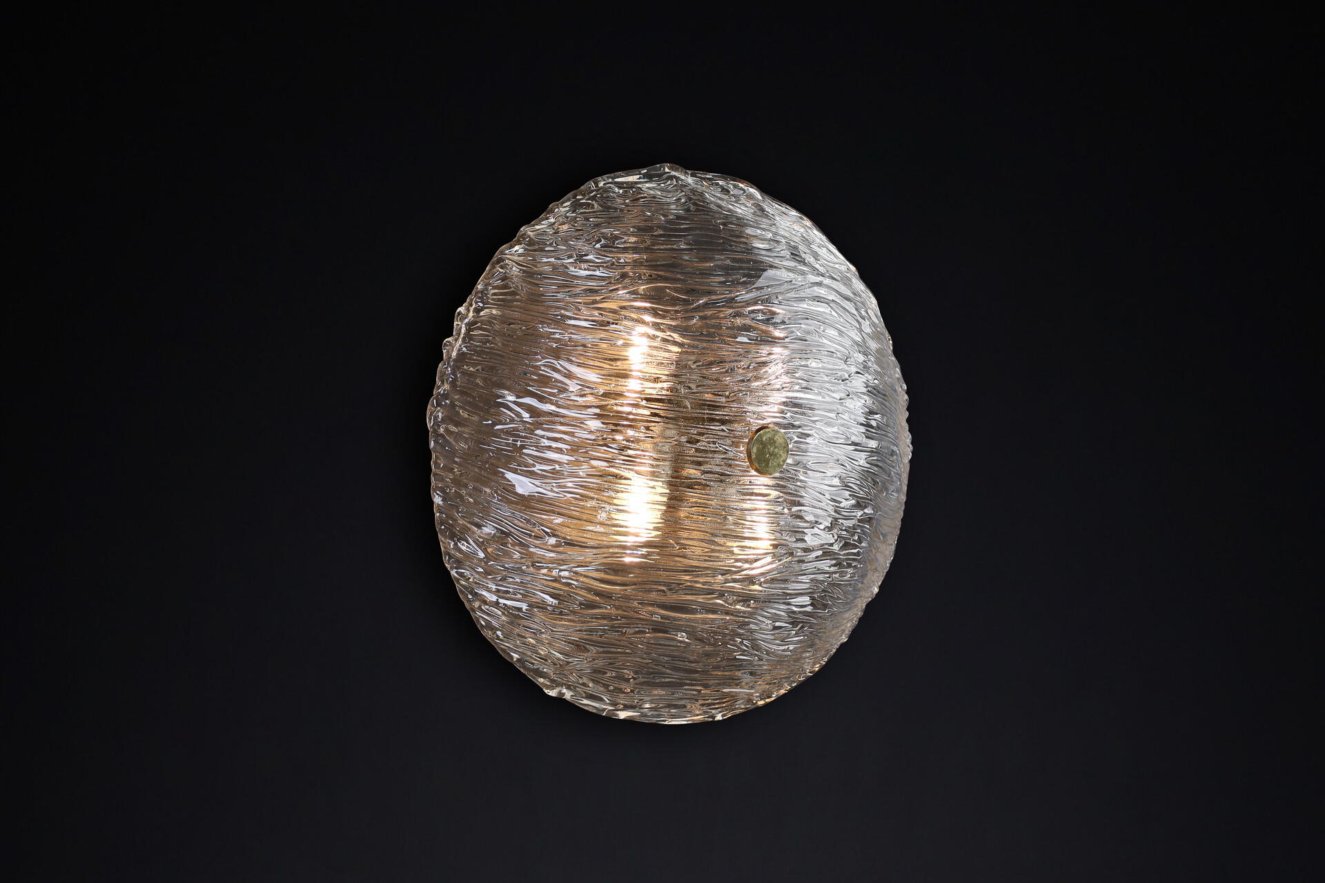 Mid century modern Venini Murano Flush Mount Wall lights from the Bambù series, made in Italy 1950 Mid-20th century