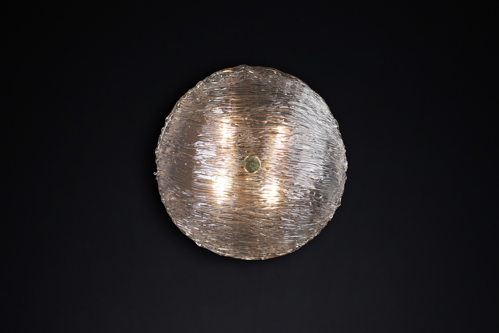 Mid century modern Venini Murano Flush Mount Wall lights from the Bambù series, made in Italy 1950 Mid-20th century