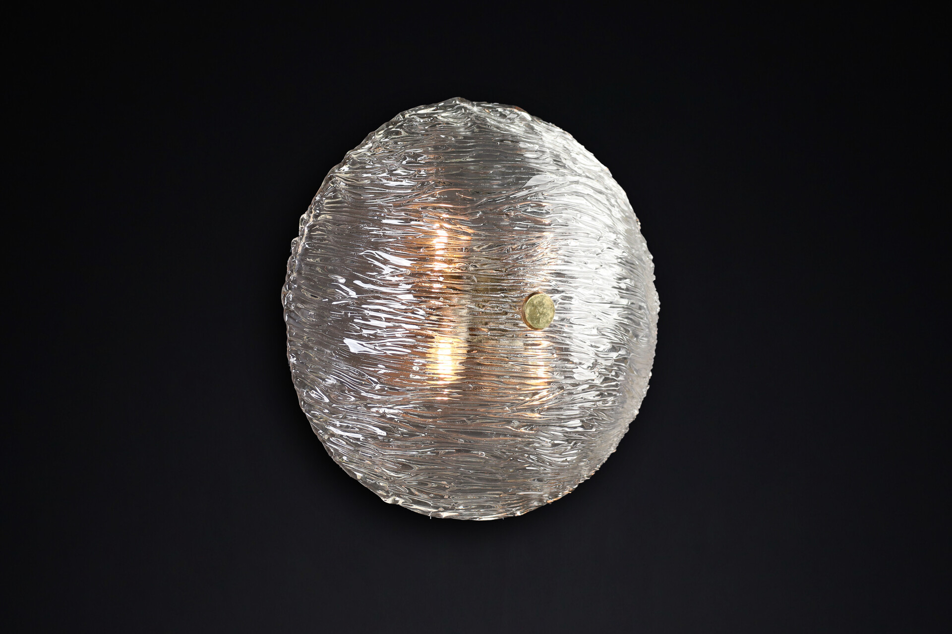 Mid century modern Venini Murano Flush Mount Wall lights from the Bambù series, made in Italy 1950 Mid-20th century
