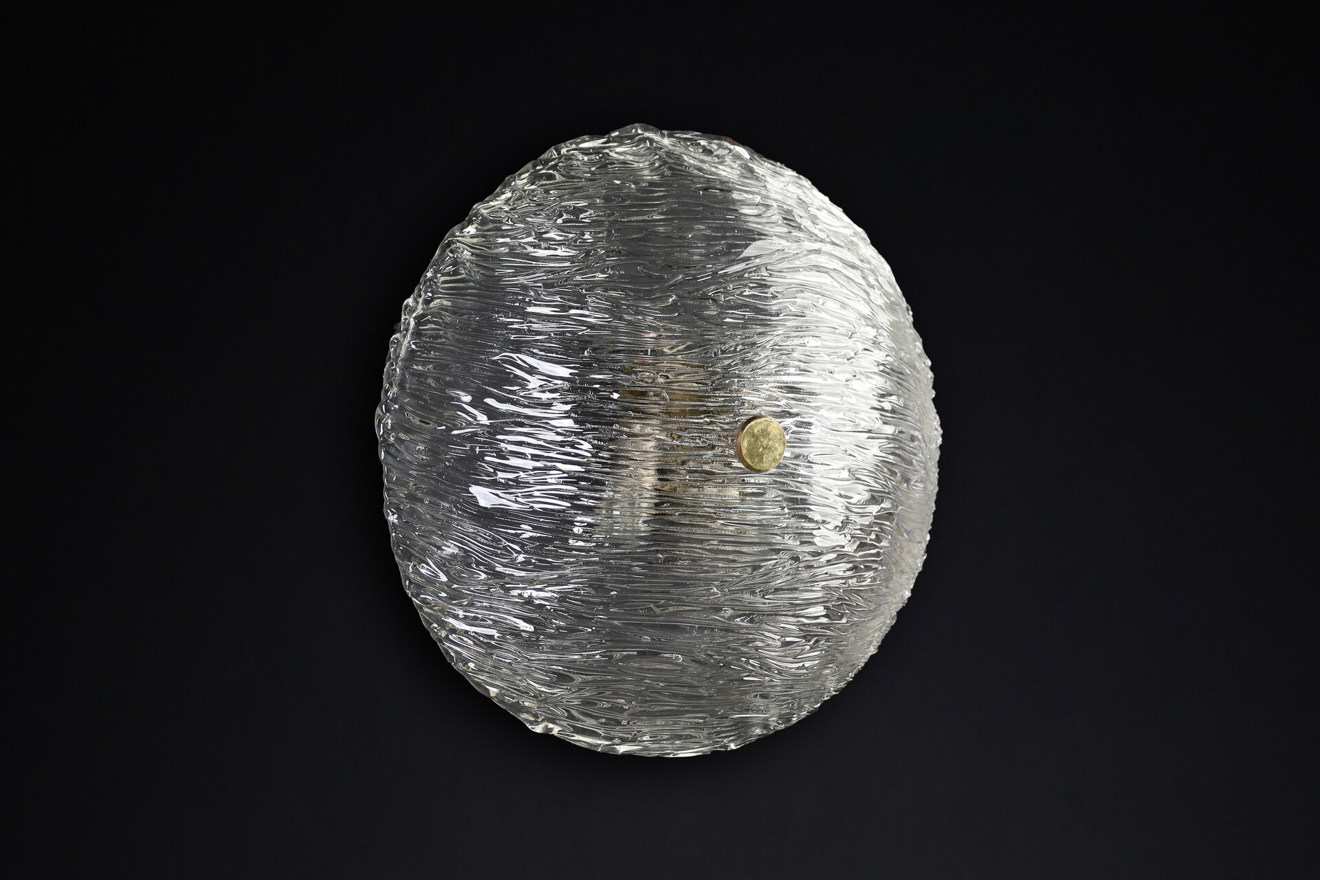 Mid century modern Venini Murano Flush Mount Wall lights from the Bambù series, made in Italy 1950 Mid-20th century